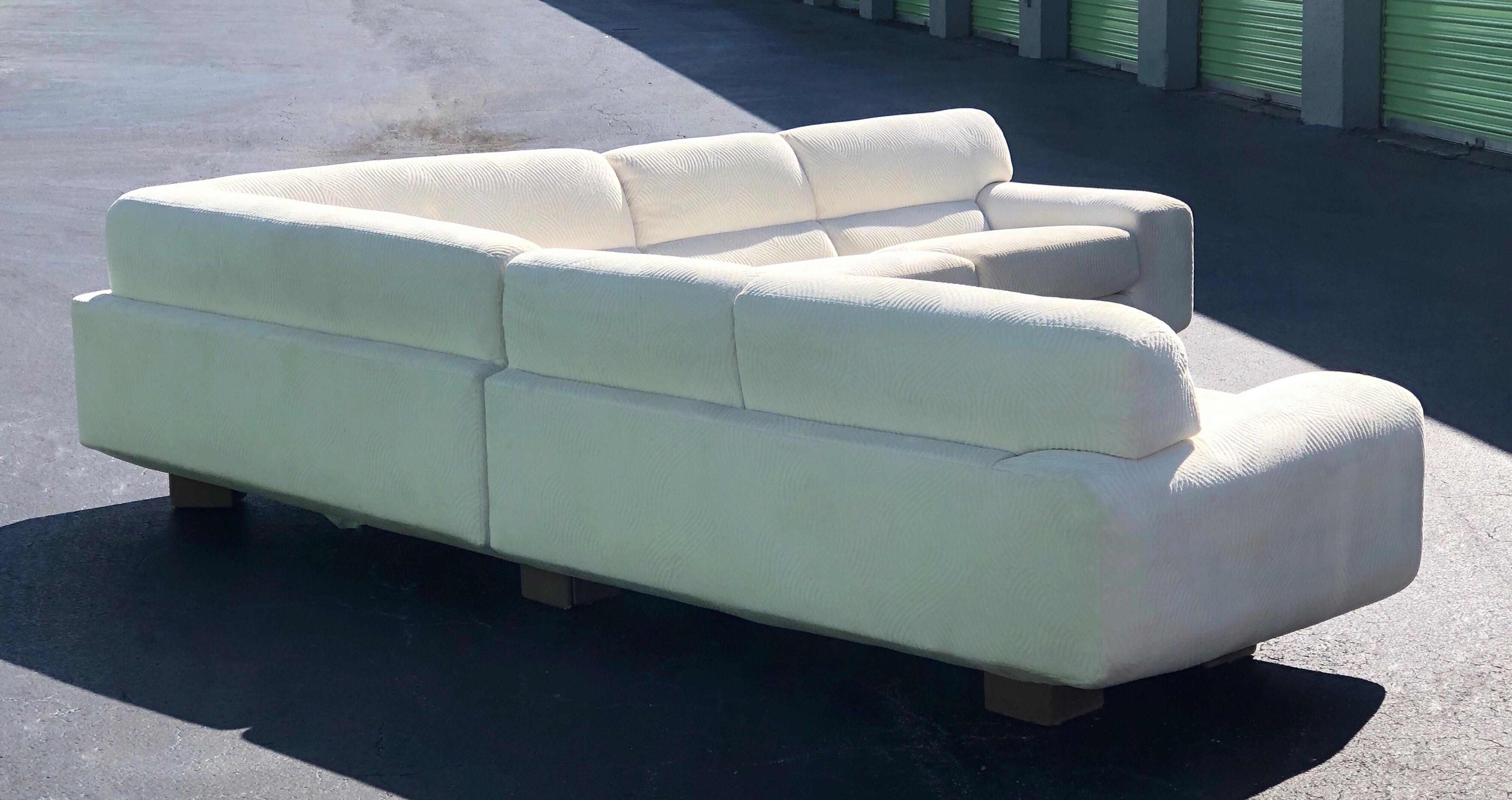 American Vladimir Kagan for Preview Modern Plush Floating Executive Sectional Sofa