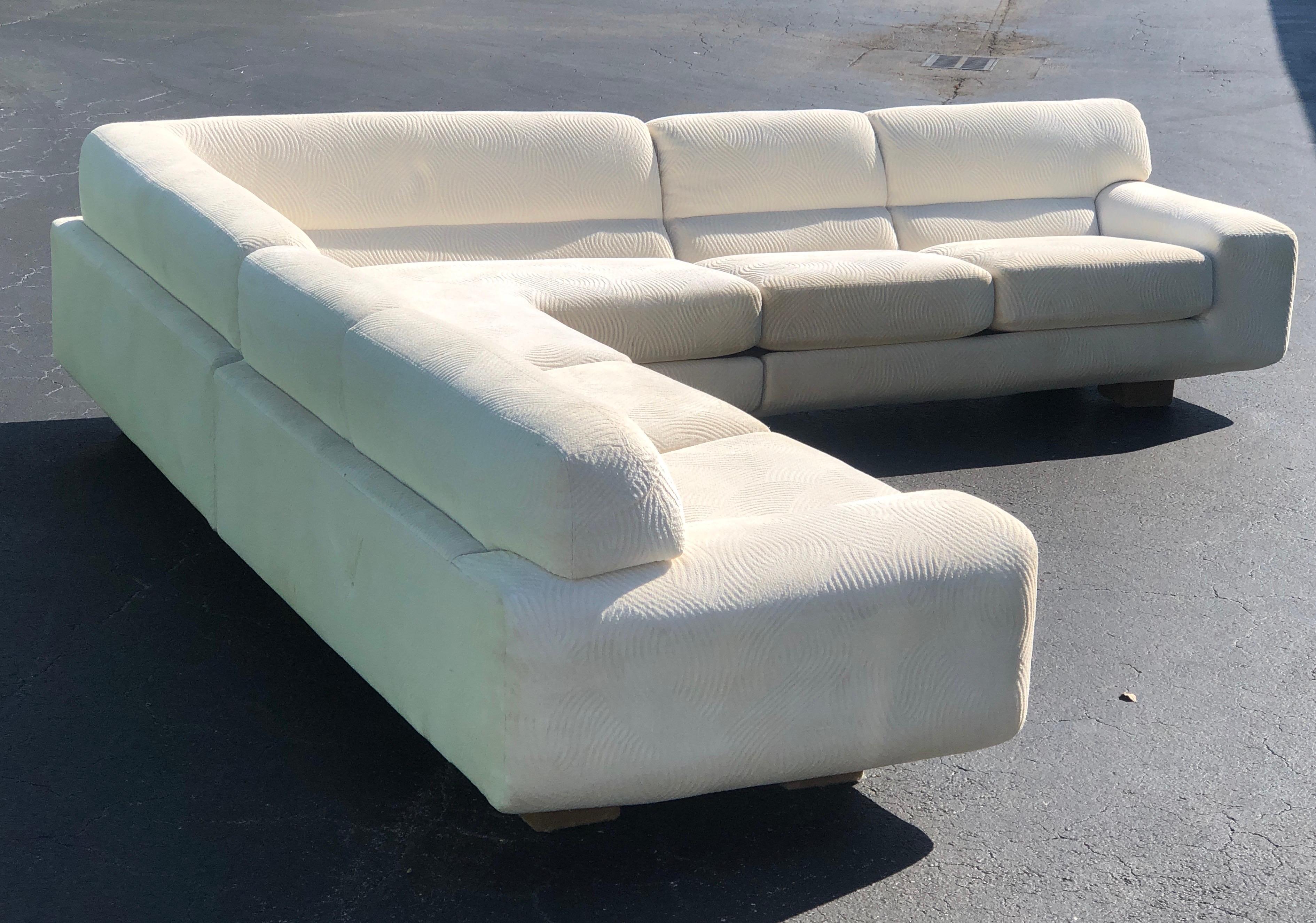 Late 20th Century Vladimir Kagan for Preview Modern Plush Floating Executive Sectional Sofa