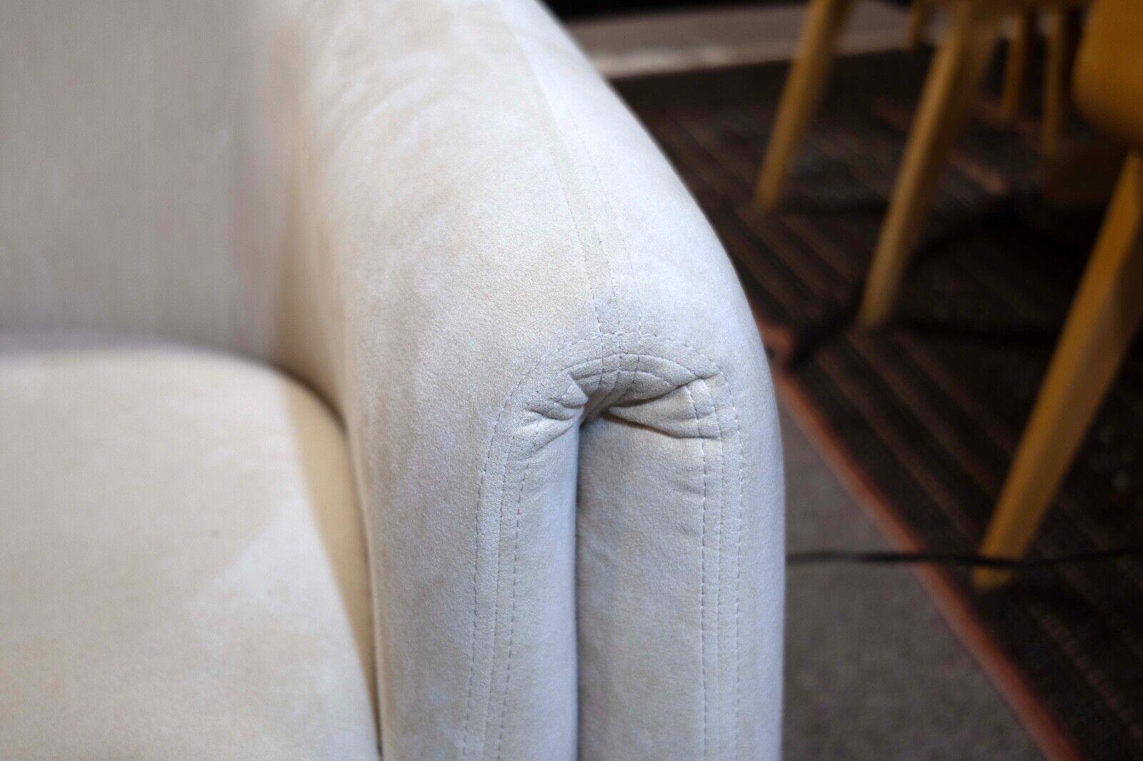 Upholstery Vladimir Kagan for Preview Pair of 1980s Off White Chairs Mid Century Modern