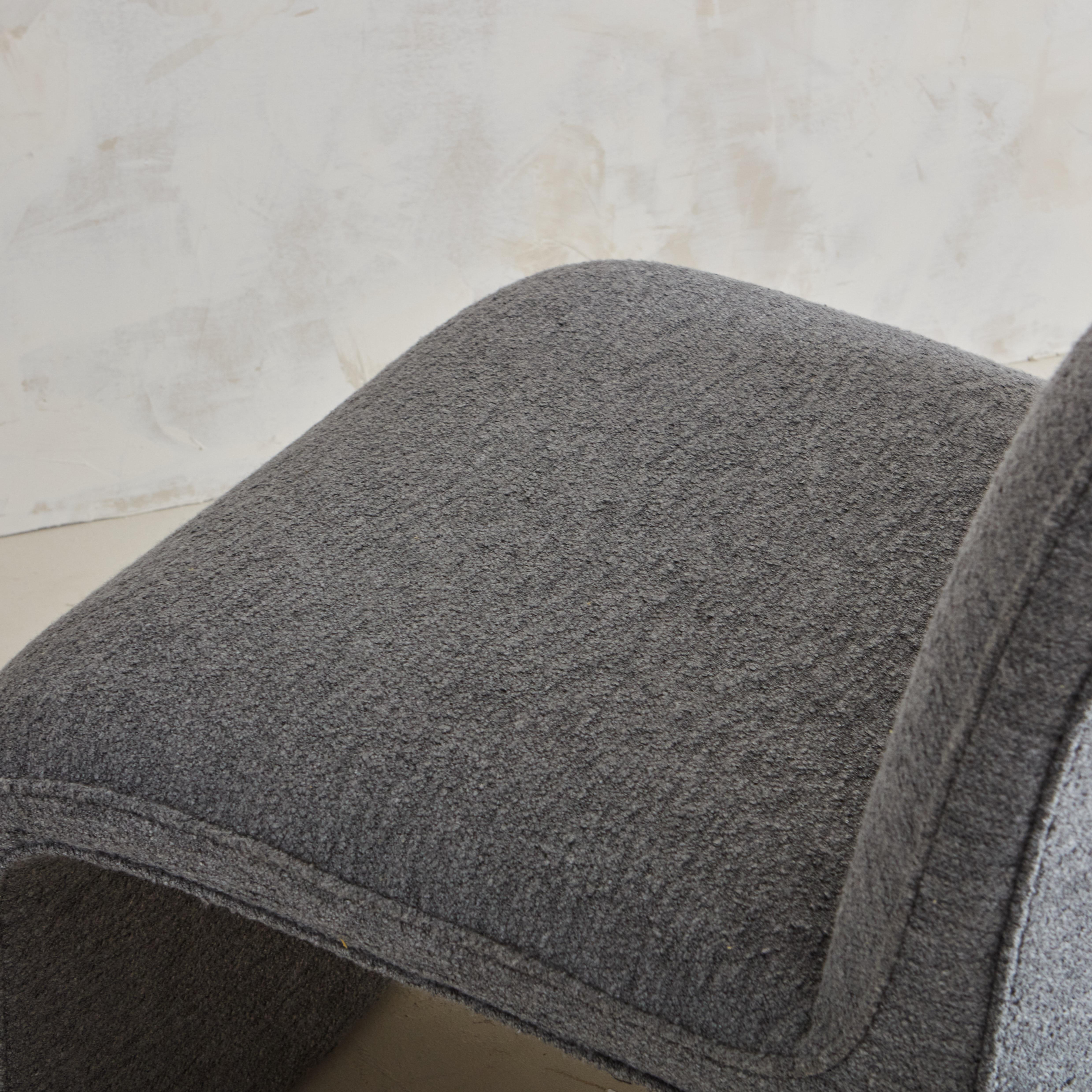Sculptural Lounge Chair in Gray Wool Attributed to Vladimir Kagan for Preview  5