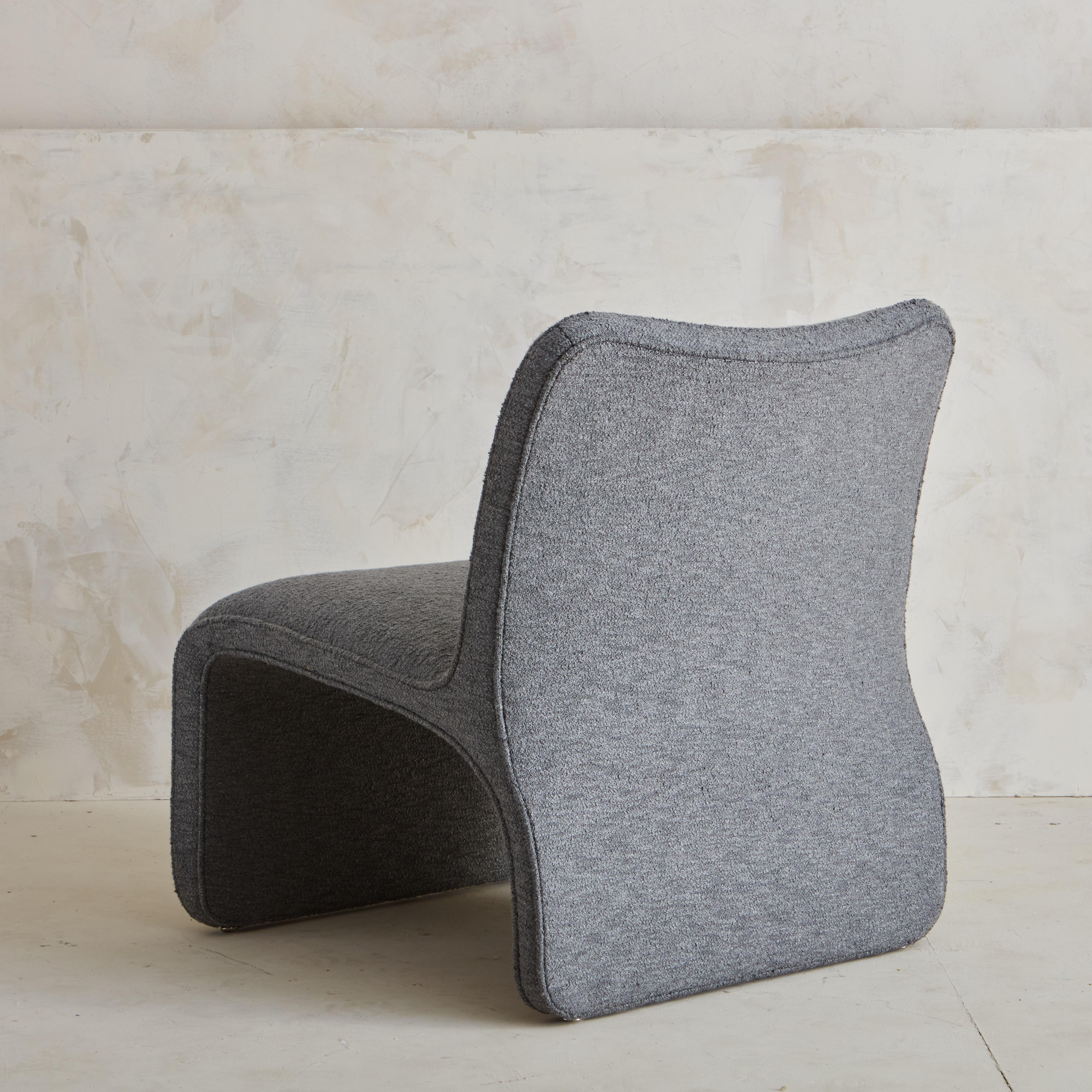 Mid-Century Modern Sculptural Lounge Chair in Gray Wool Attributed to Vladimir Kagan for Preview 