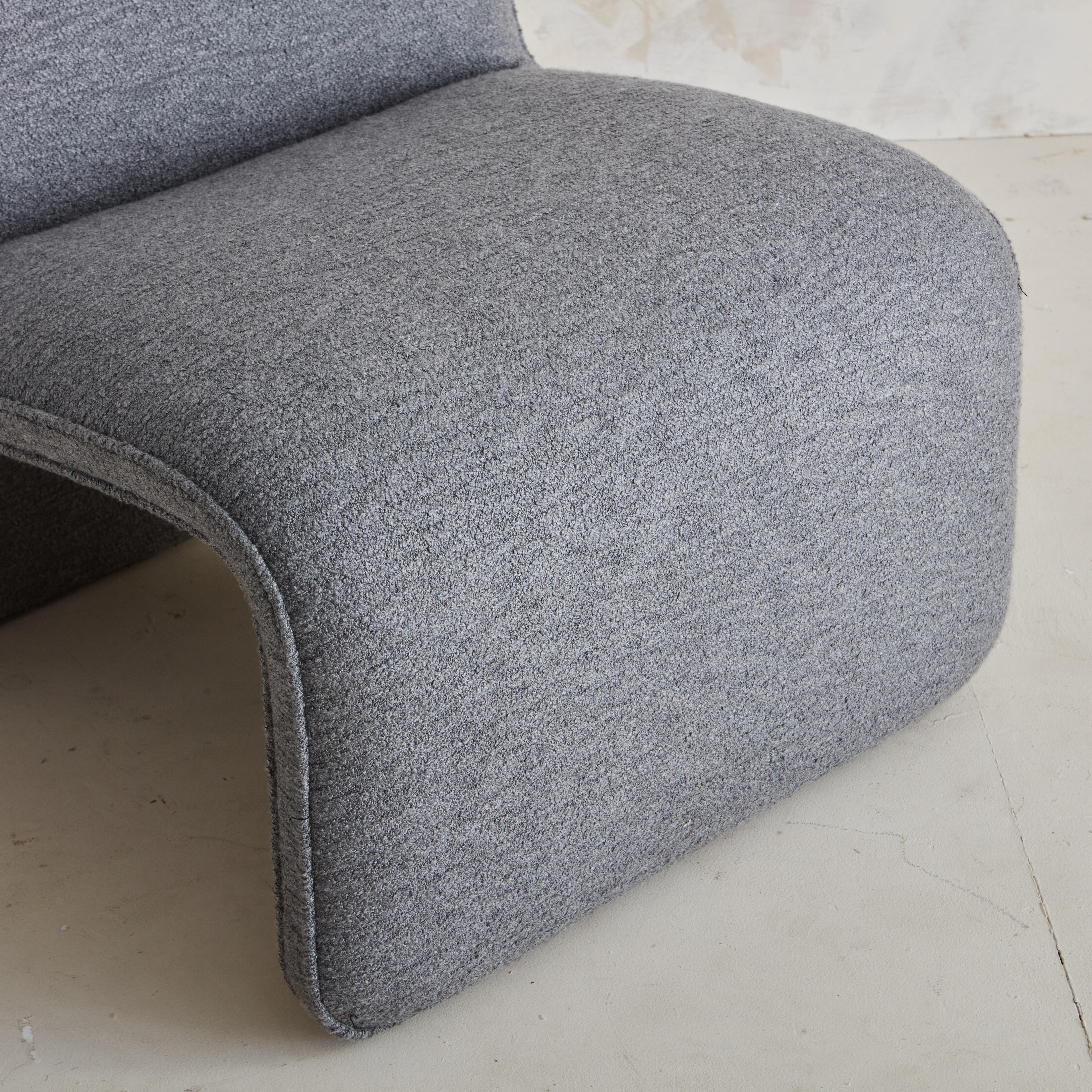Sculptural Lounge Chair in Gray Wool Attributed to Vladimir Kagan for Preview  1