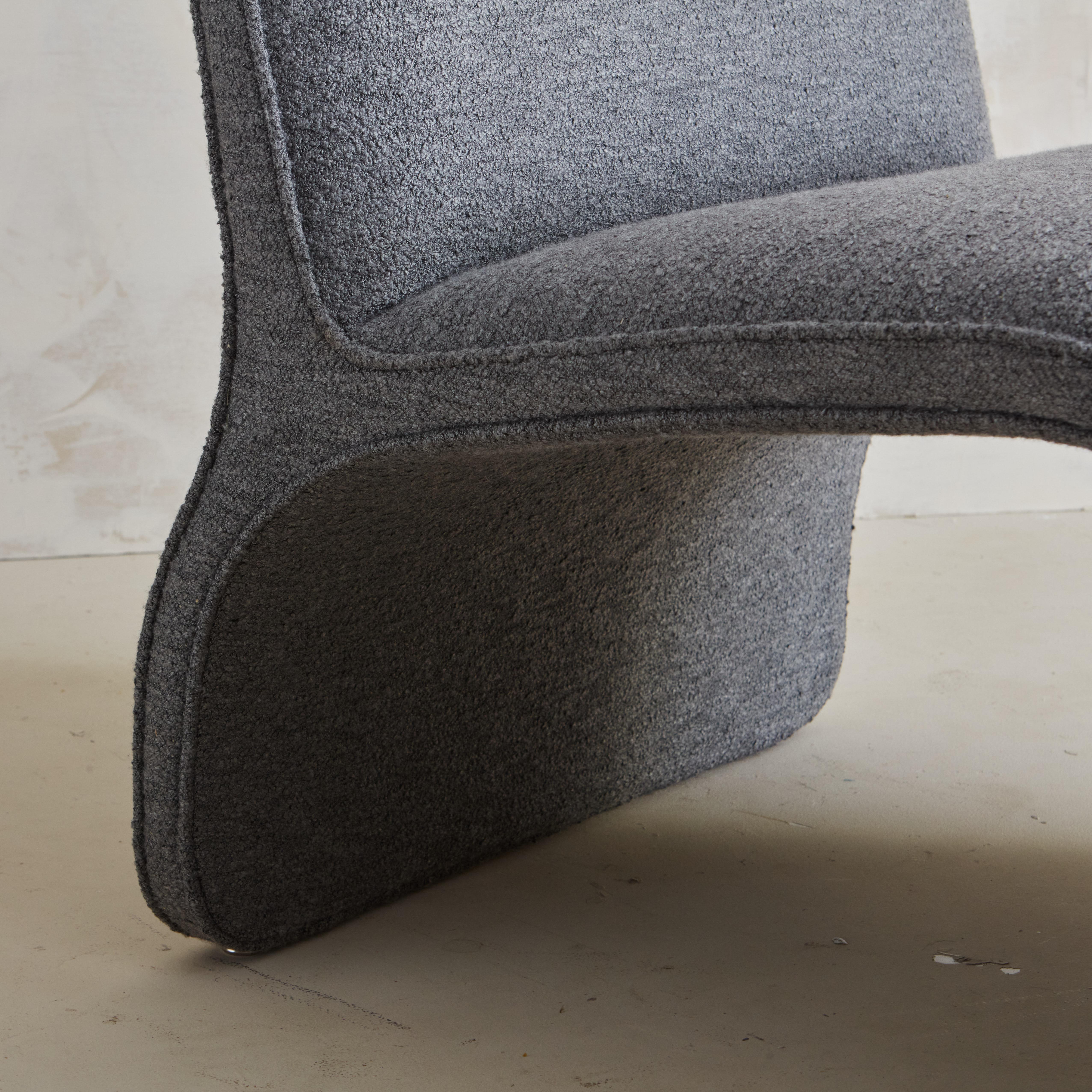 Sculptural Lounge Chair in Gray Wool Attributed to Vladimir Kagan for Preview  2