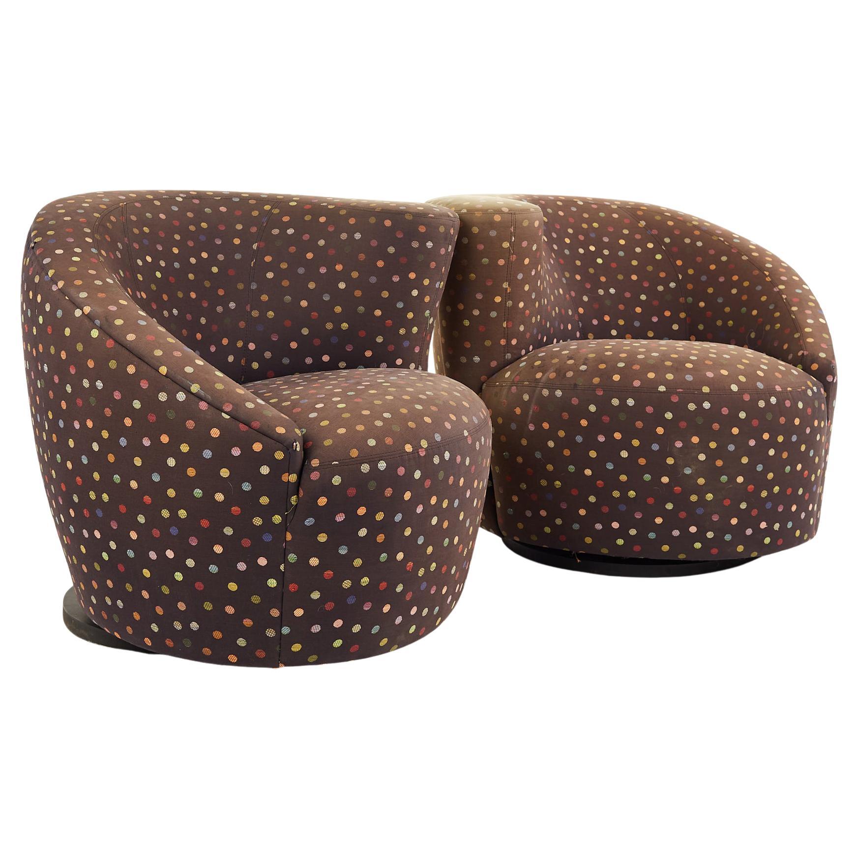 Vladimir Kagan for Weiman Mid Century Nautilus Lounge Chairs - A Pair