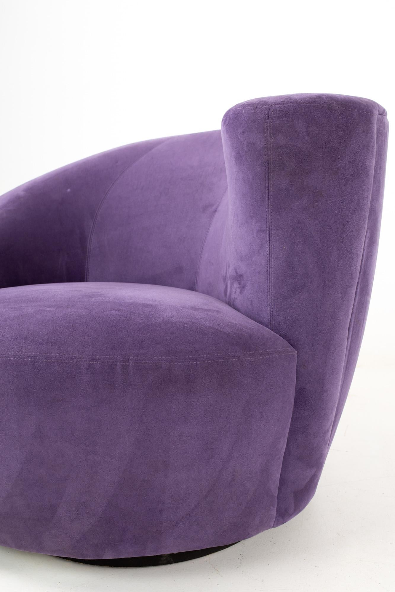 Upholstery Weiman Midcentury Purple Nautilus Chair
