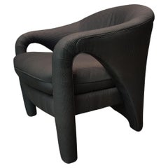 Vladimir Kagan for Weiman Preview Black Velvet Sculptural Lounge Chair