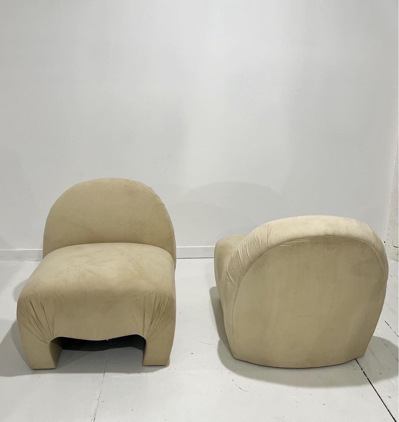 Post-Modern Weiman Sculptural Lounge Chairs For Sale