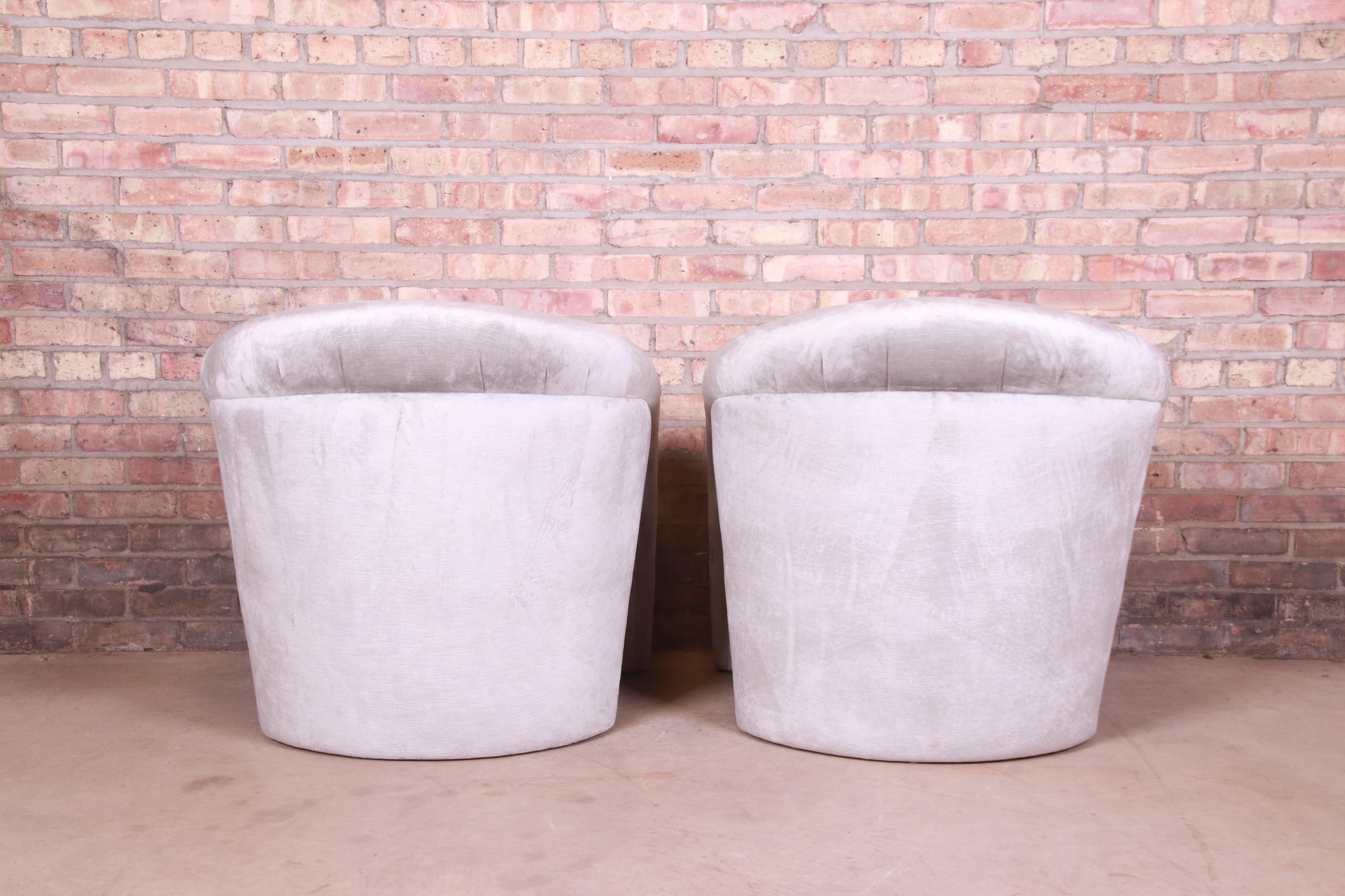 Vladimir Kagan Sculptural Velvet Upholstered Lounge Chairs, Pair For Sale 3