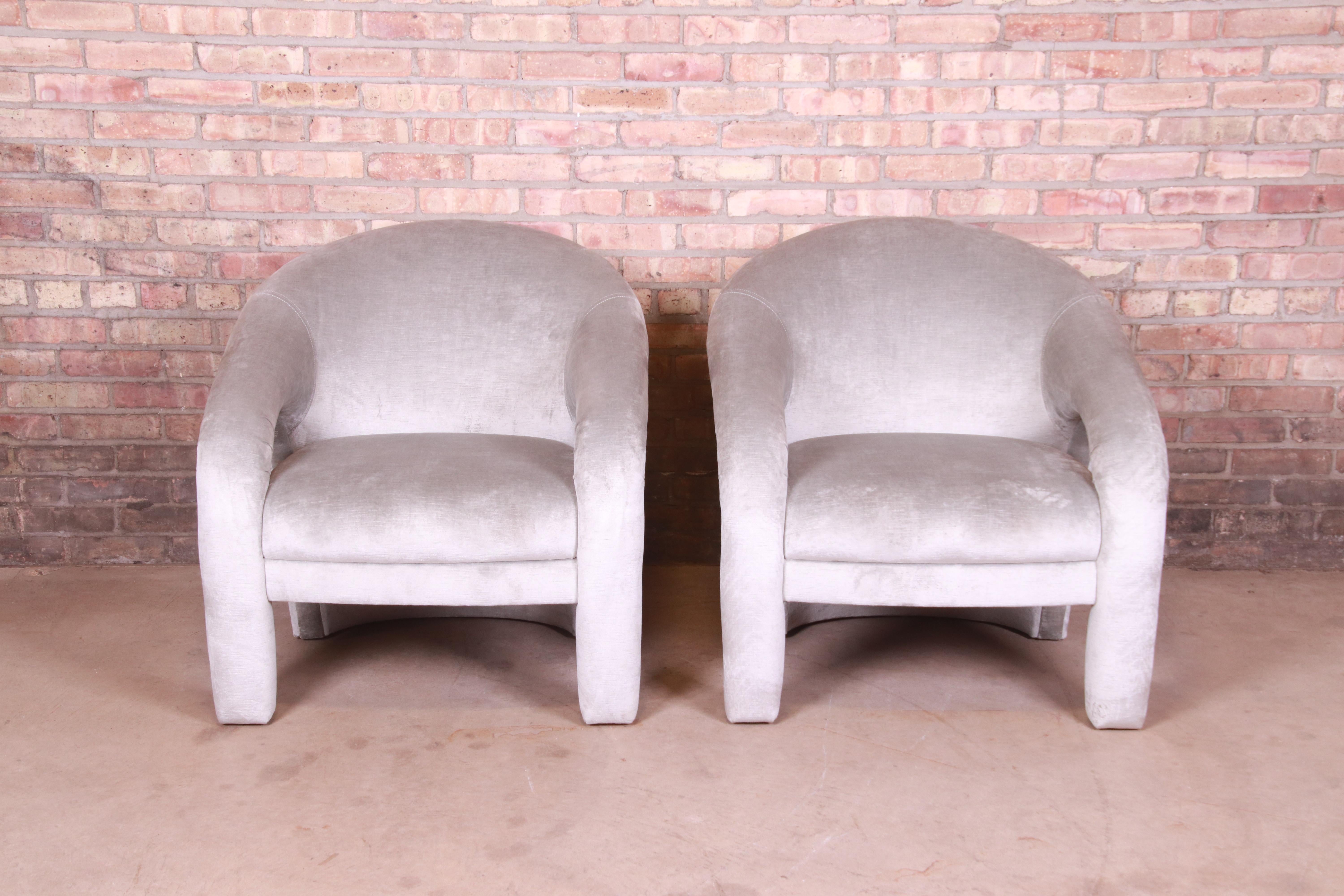 Mid-Century Modern Paire de chaises longues sculpturales tapissées de velours Vladimir Kagan pour Weiman en vente