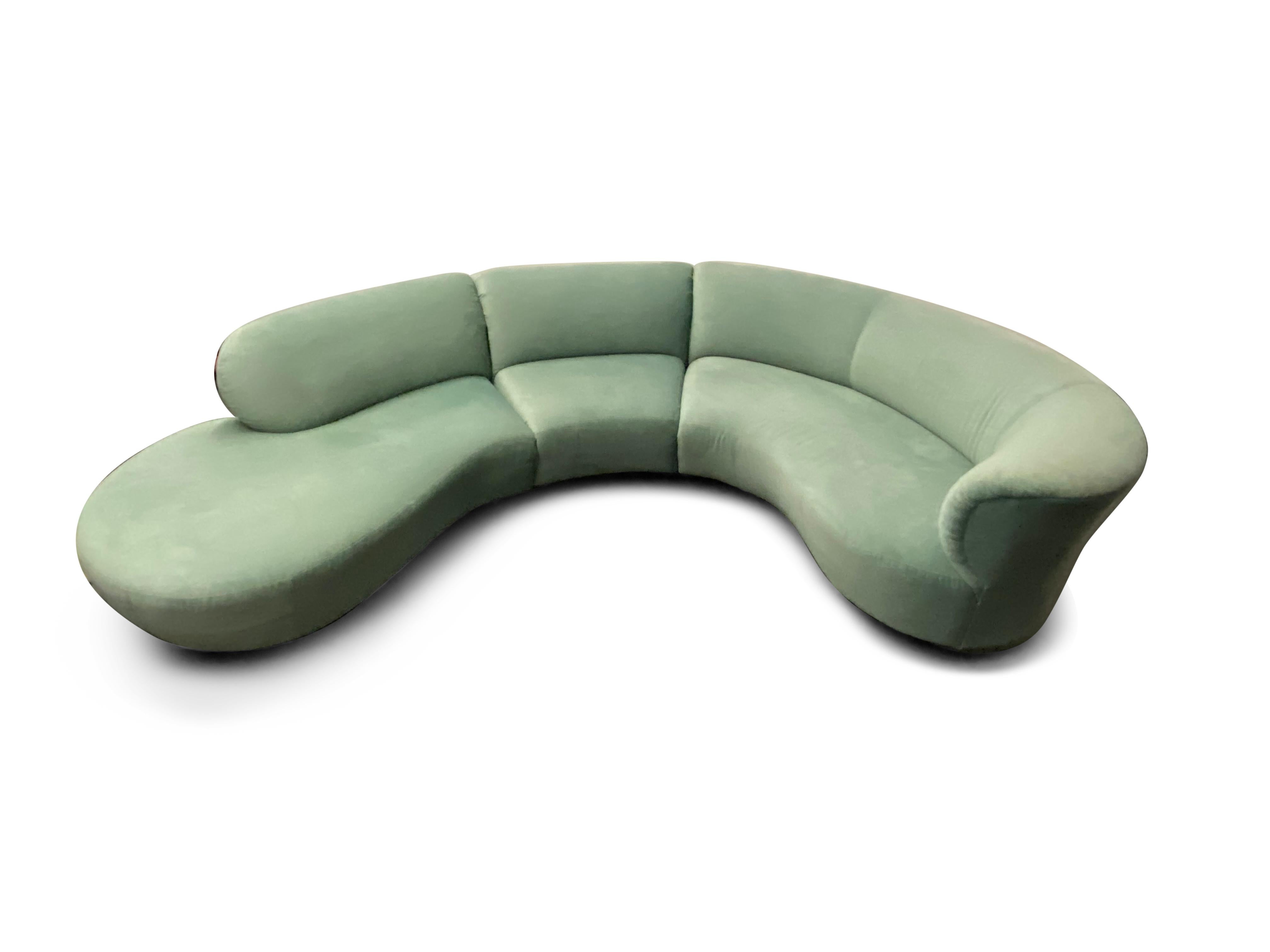 Signed Weiman Cloud sectional sofa 

Additional measurements:
Kidney bean side depth: 41