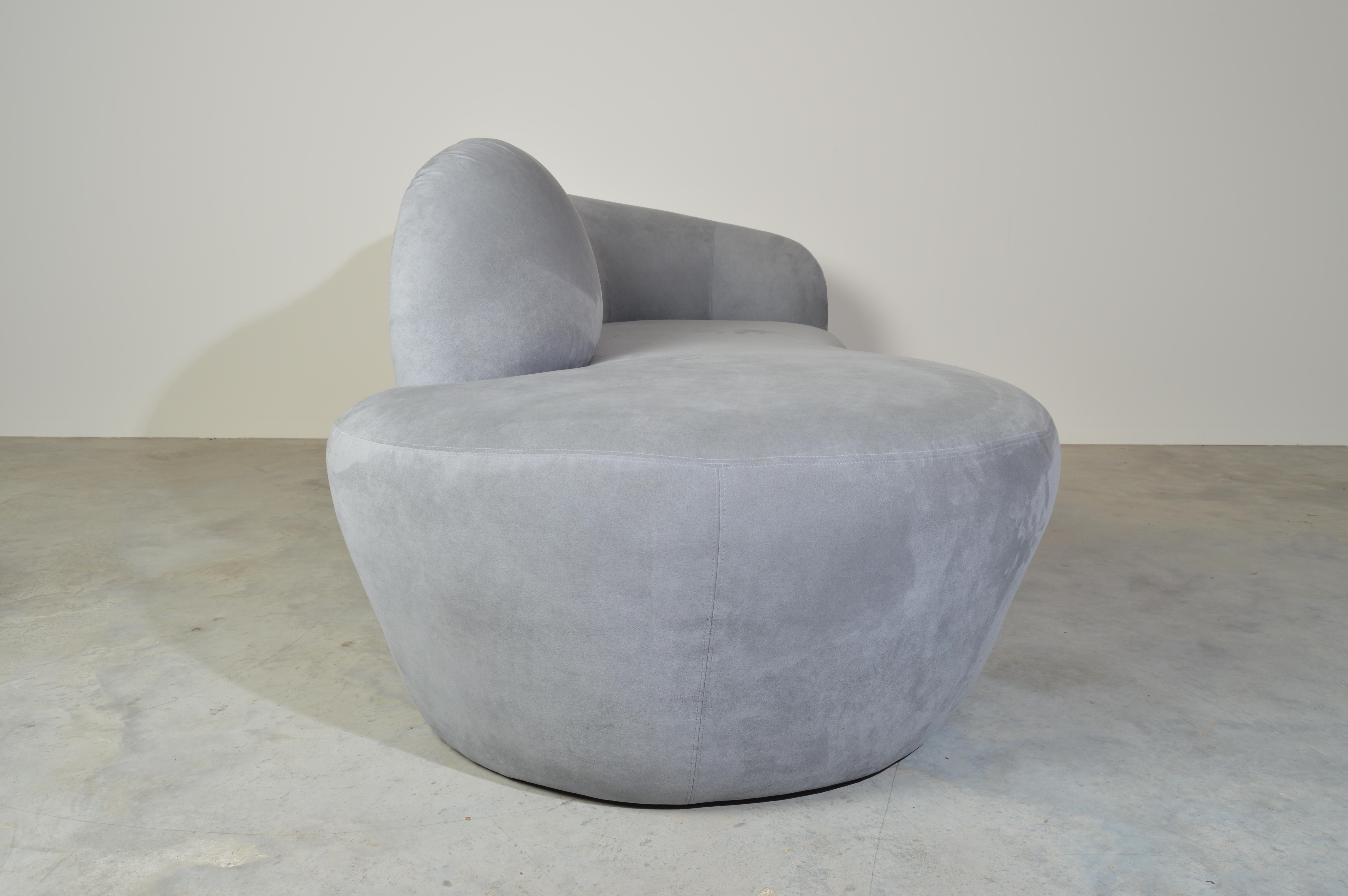 Contemporary Weiman Preview Sofa Chaise Lounge with Pouf Ottoman in Ultrasuede after Kagan