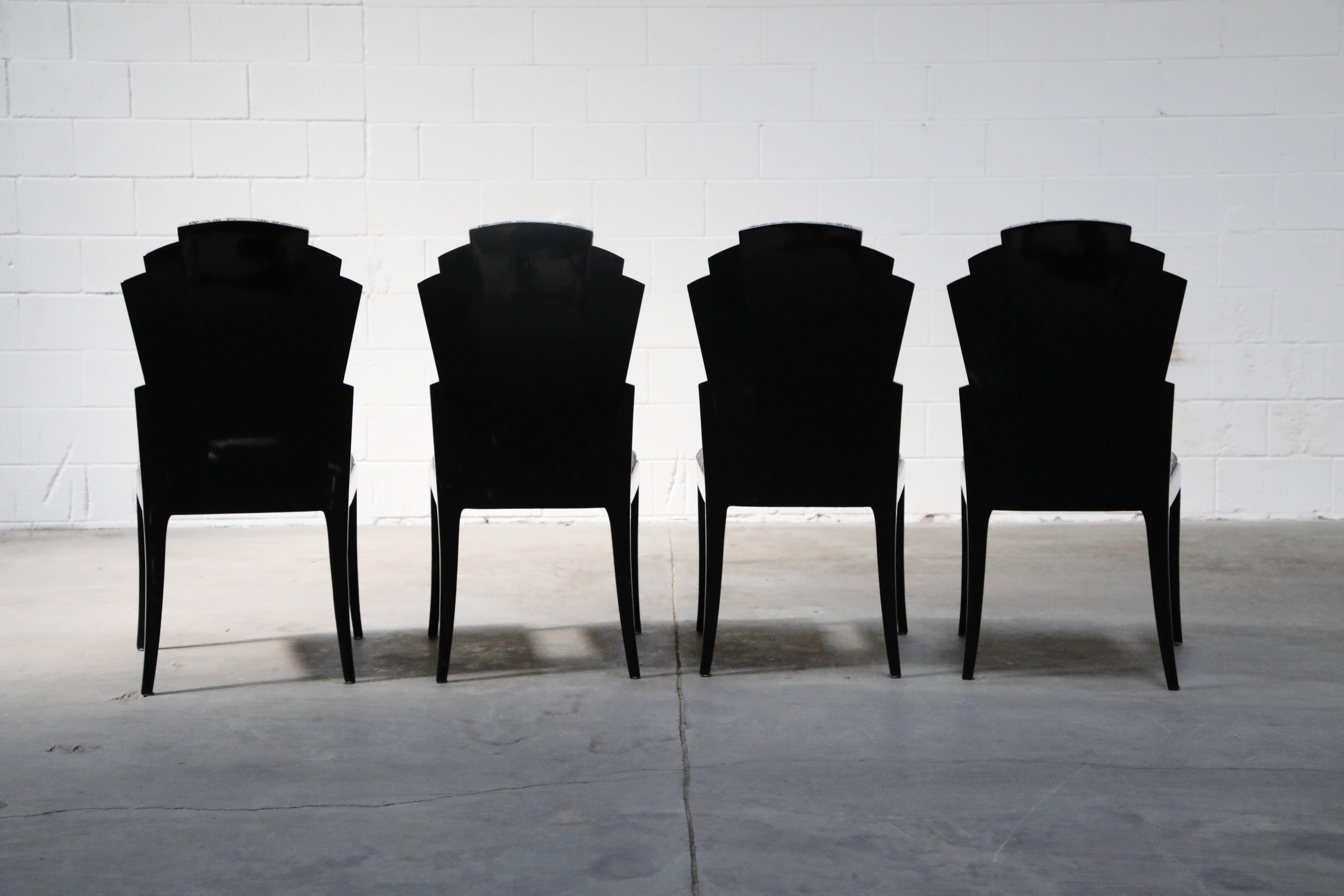 Lacquer Vladimir Kagan Handmade Postmodern Dining Chairs, Set of Eight, 1980s, Signed For Sale