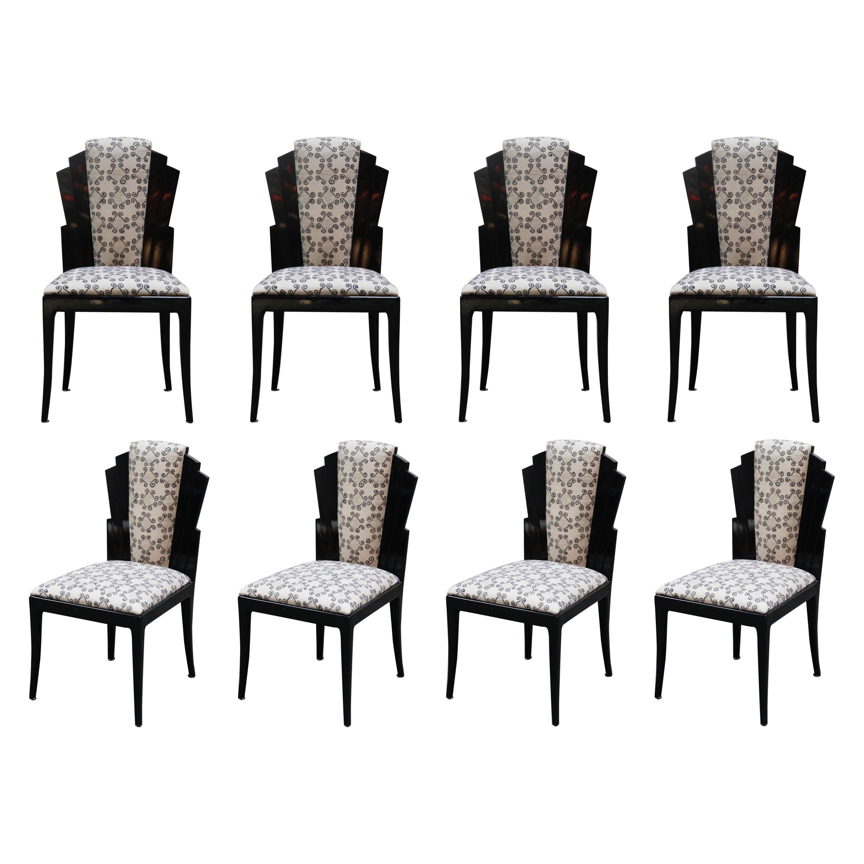 Vladimir Kagan Handmade Postmodern Dining Chairs, Set of Eight, 1980s, Signed For Sale