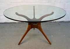 Vladimir Kagan Inspired Sculpted Walnut Dining Table by Organic Modernism