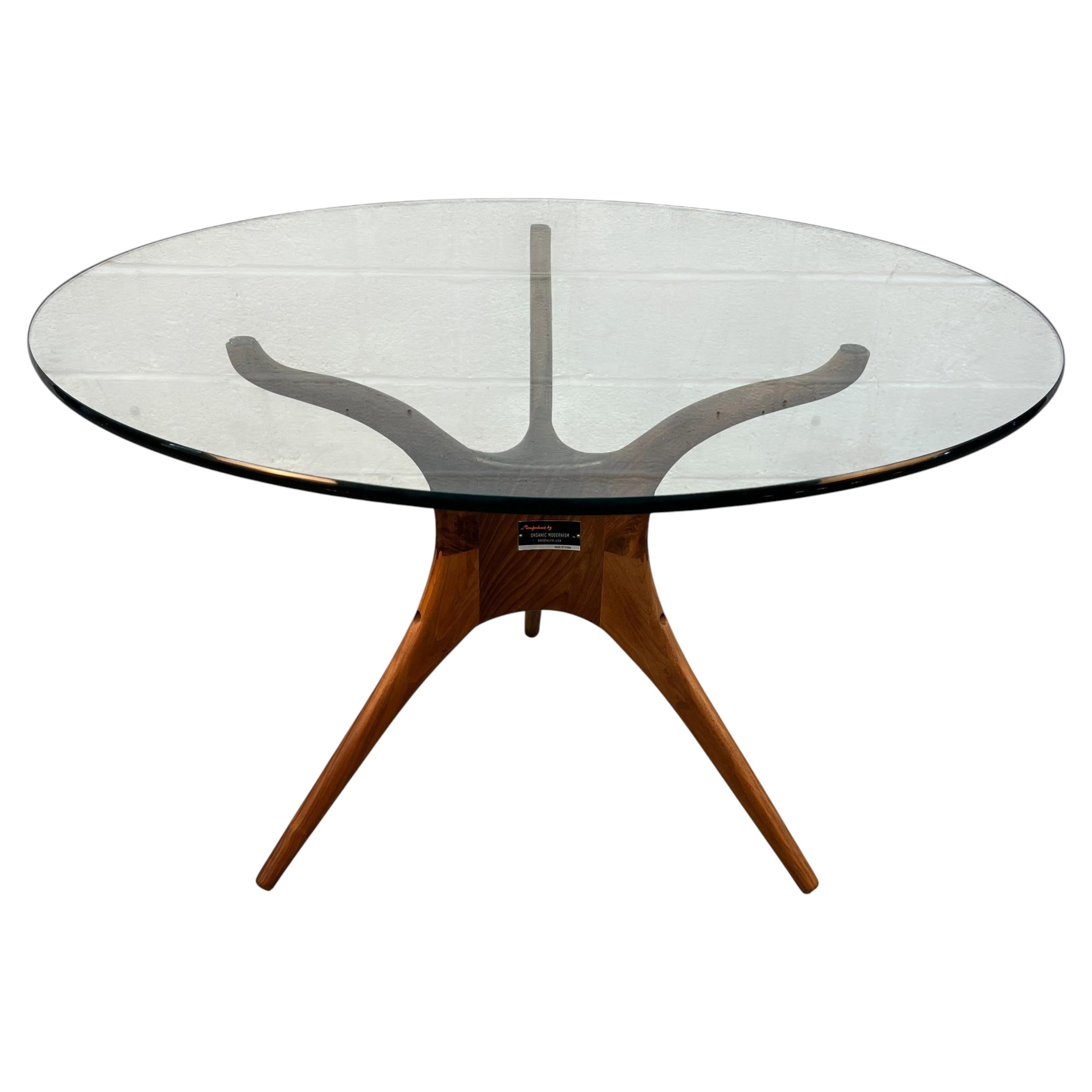 Mid-Century Style Sculpted Walnut Dining Table by Organic Modernism