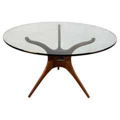 Vladimir Kagan Inspired Sculpted Walnut Dining Table by Organic Modernism
