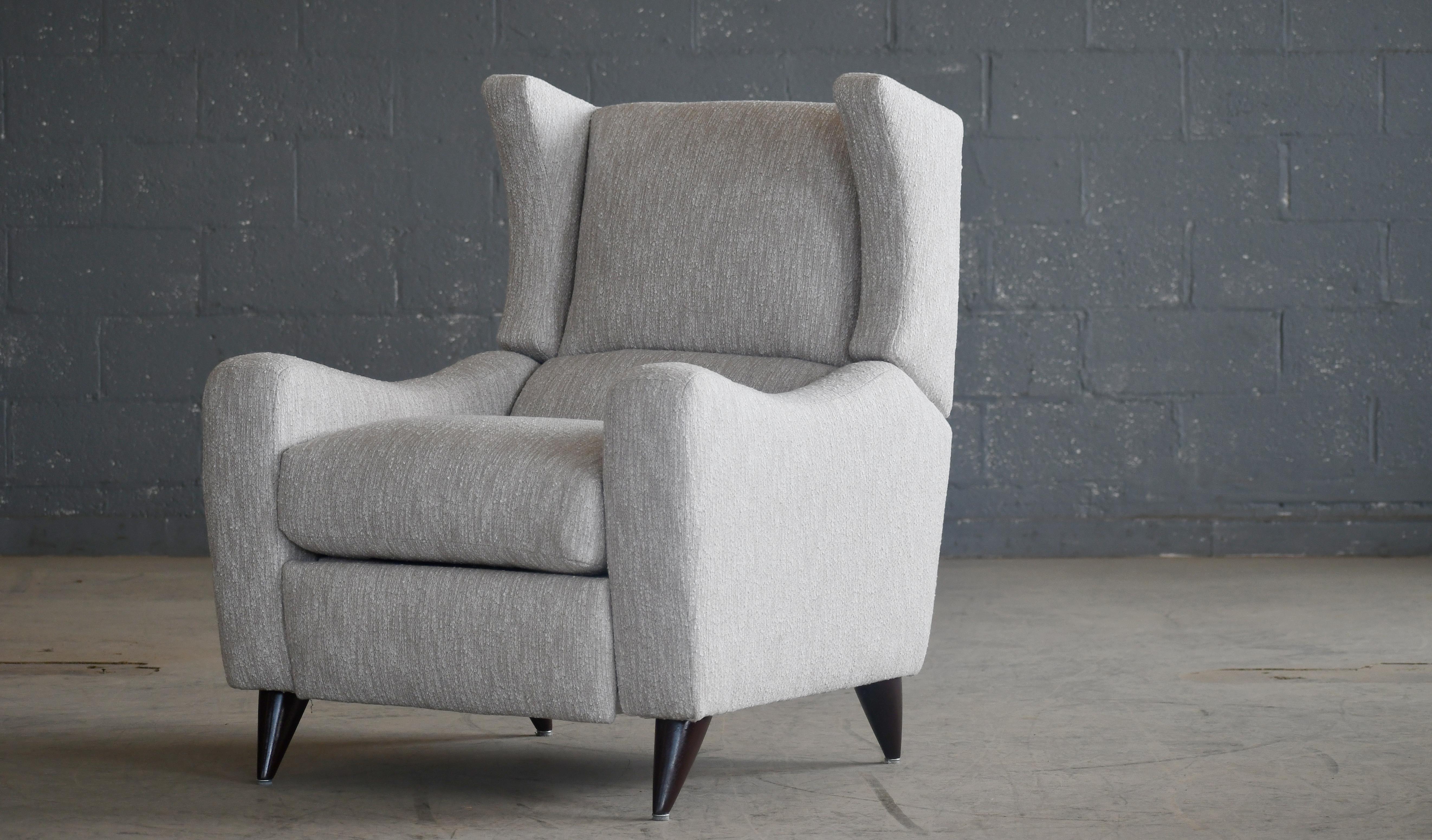 Vladimir Kagan Silla reclinable con respaldo Juno recién retapizada Lana en venta