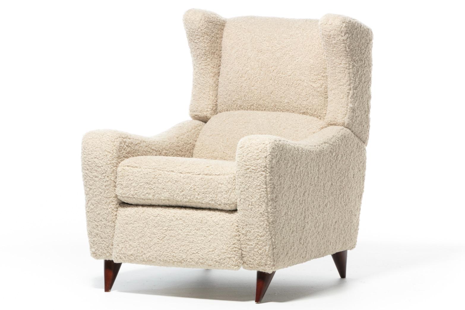 boucle wingback chair