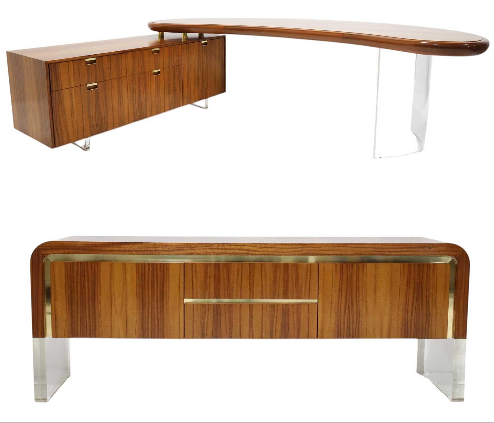 Scrivania a rene con credenza Vladimir Kagan in Wood Tawi in vendita 6