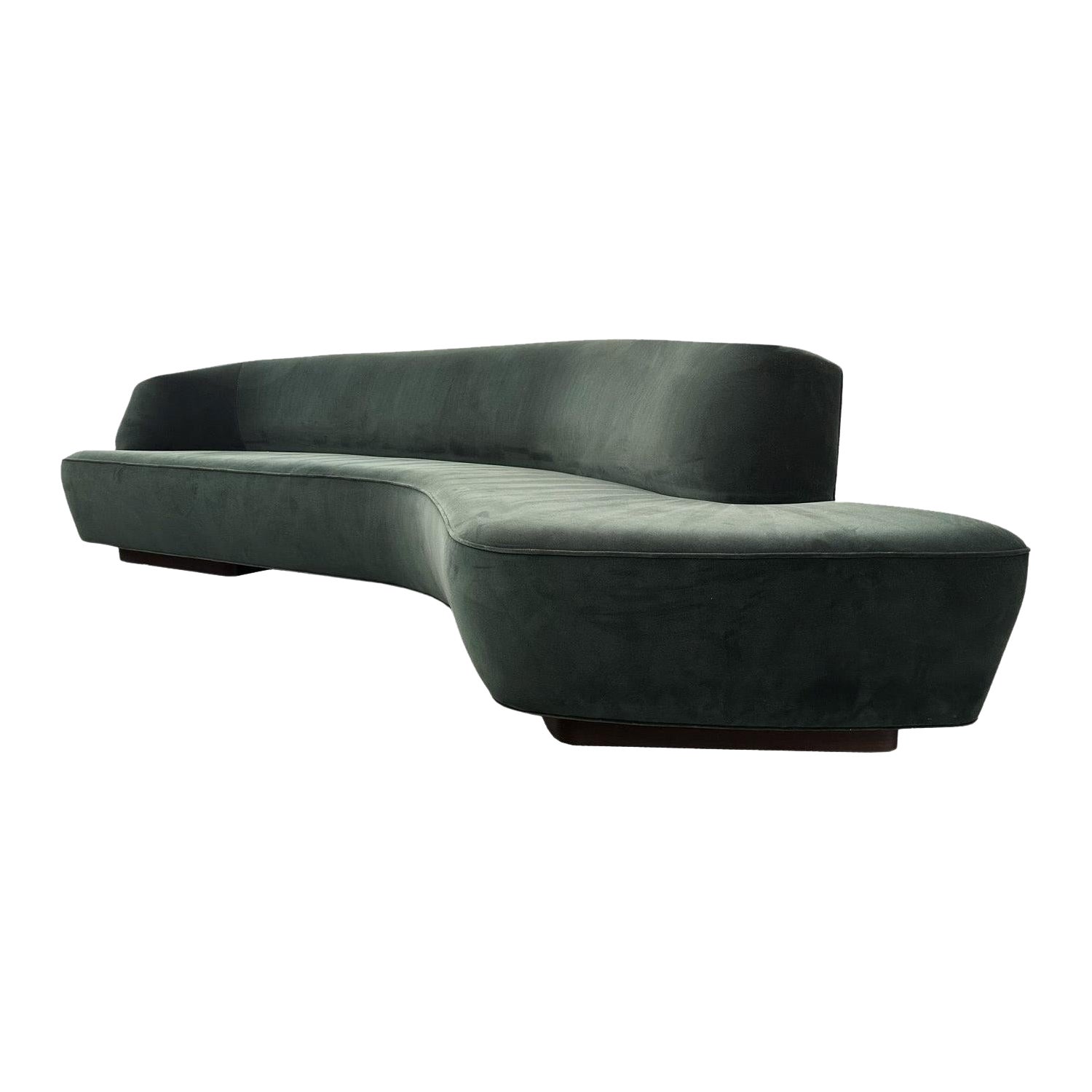 Vladimir Kagan Korduda Sofa für Holly Hunt aus smaragdgrünem Samt 2022 im Angebot