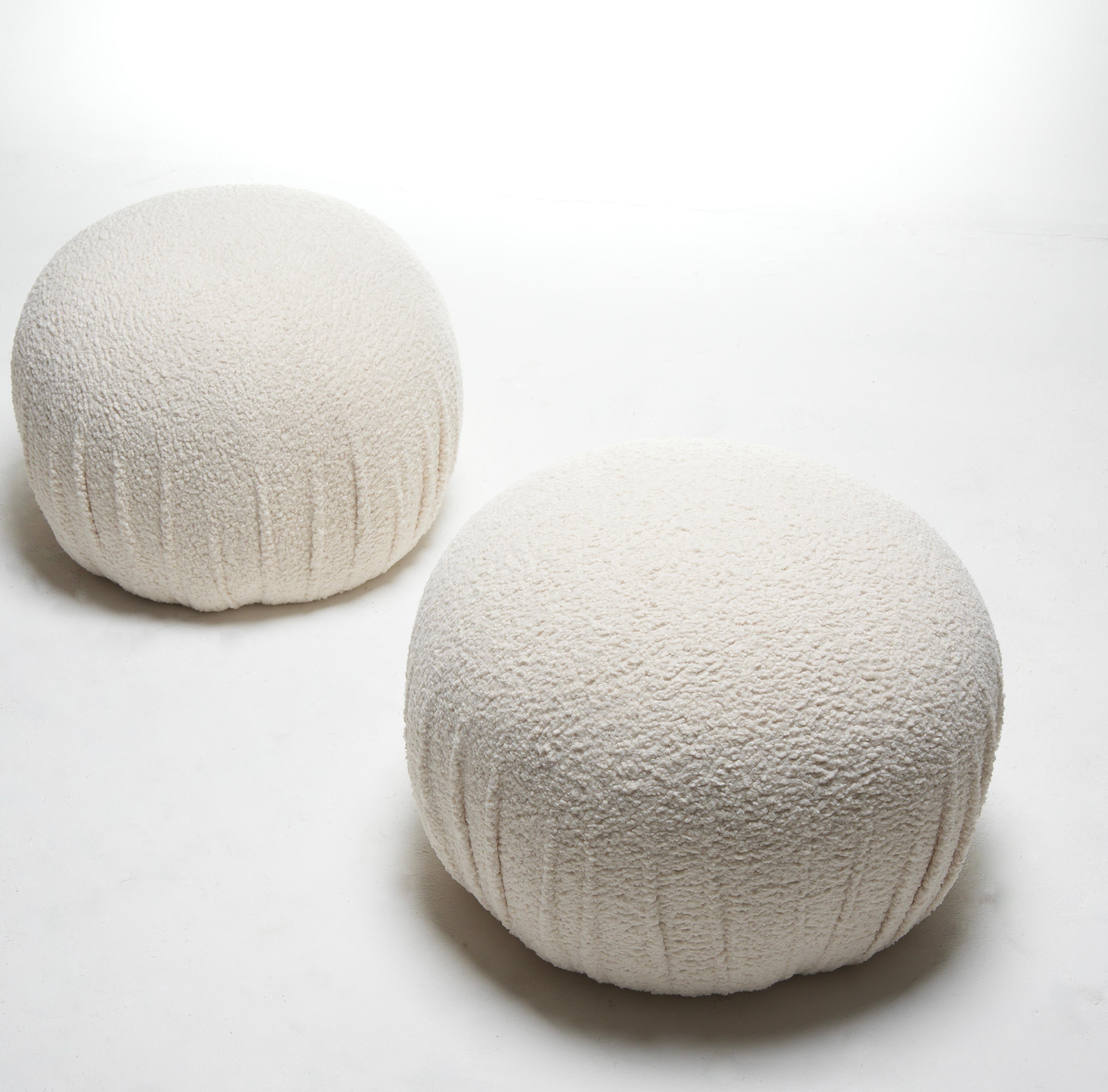 Modern Vladimir Kagan Large Boucle Poufs For Sale
