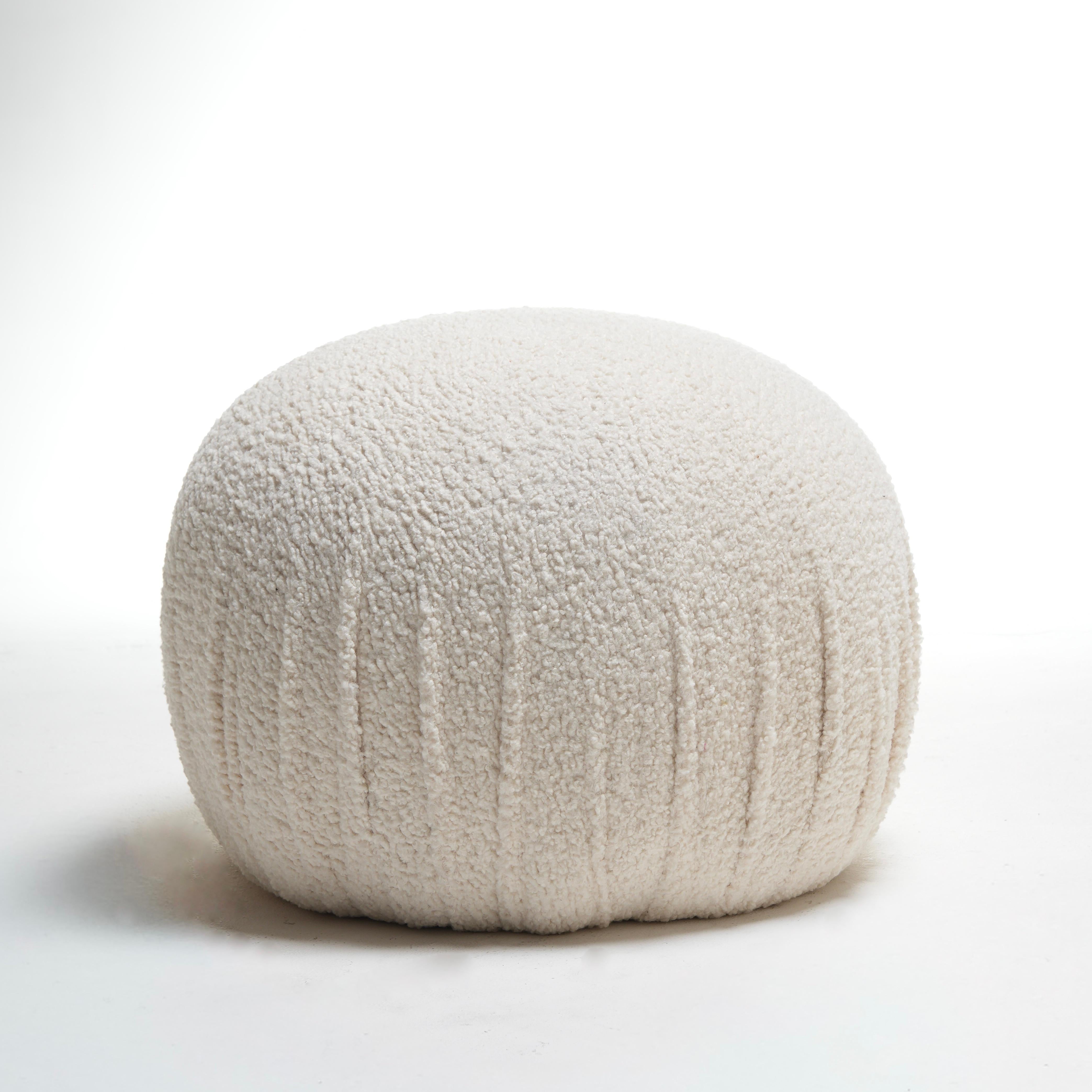 North American Vladimir Kagan Large Boucle Poufs For Sale