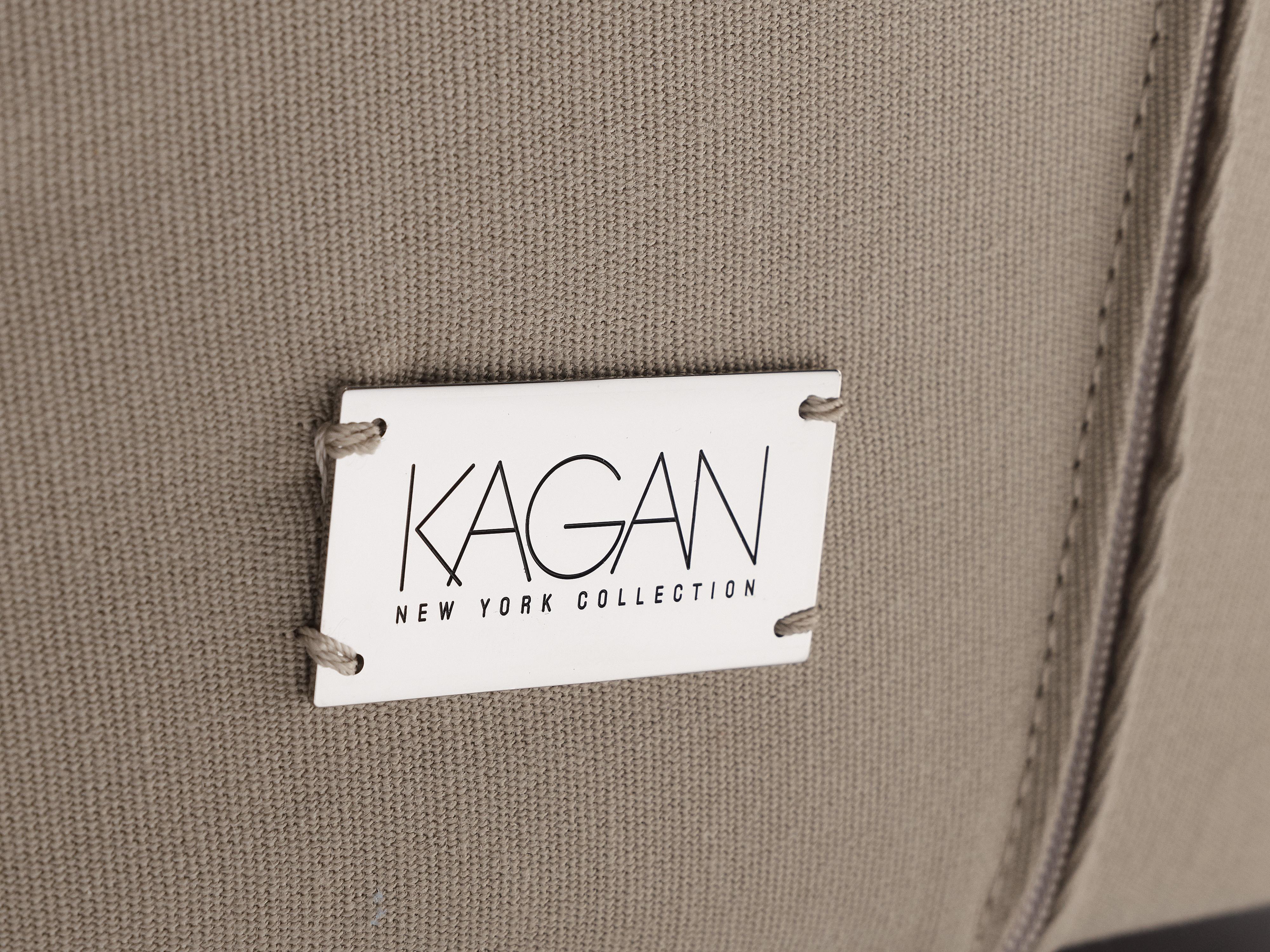 Late 20th Century Vladimir Kagan Large Pouf in Off-White Fabric
