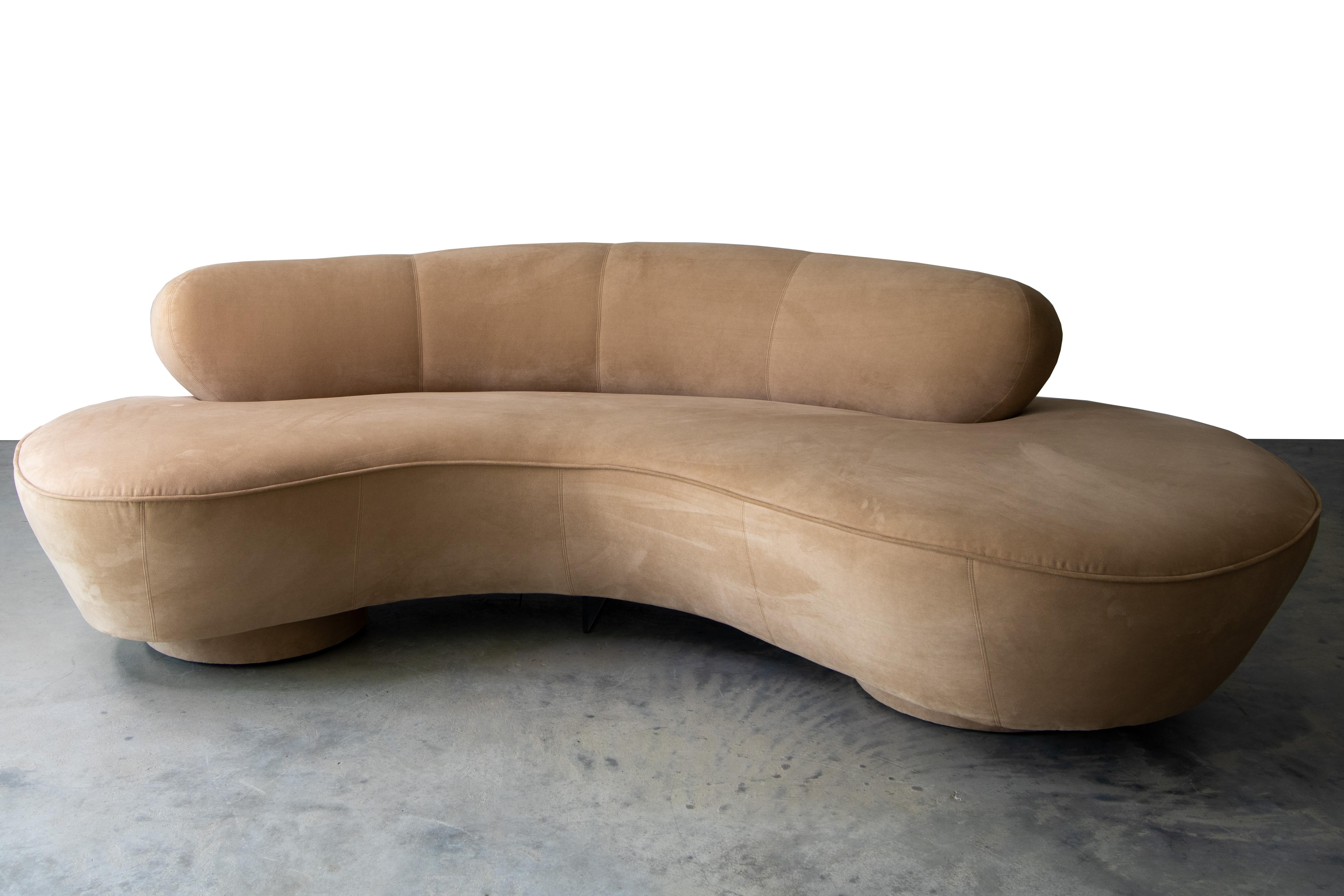 Fabric Vladimir Kagan Long Island Cloud Sofa for Directional with Lucite Leg Support