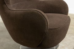 Vladimir Kagan Lounge Chair and Matching Ottoman Labeled