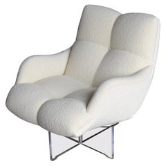 Vladimir Kagan Lucite and Bouclé Swivel Lounge Chair, circa 1970