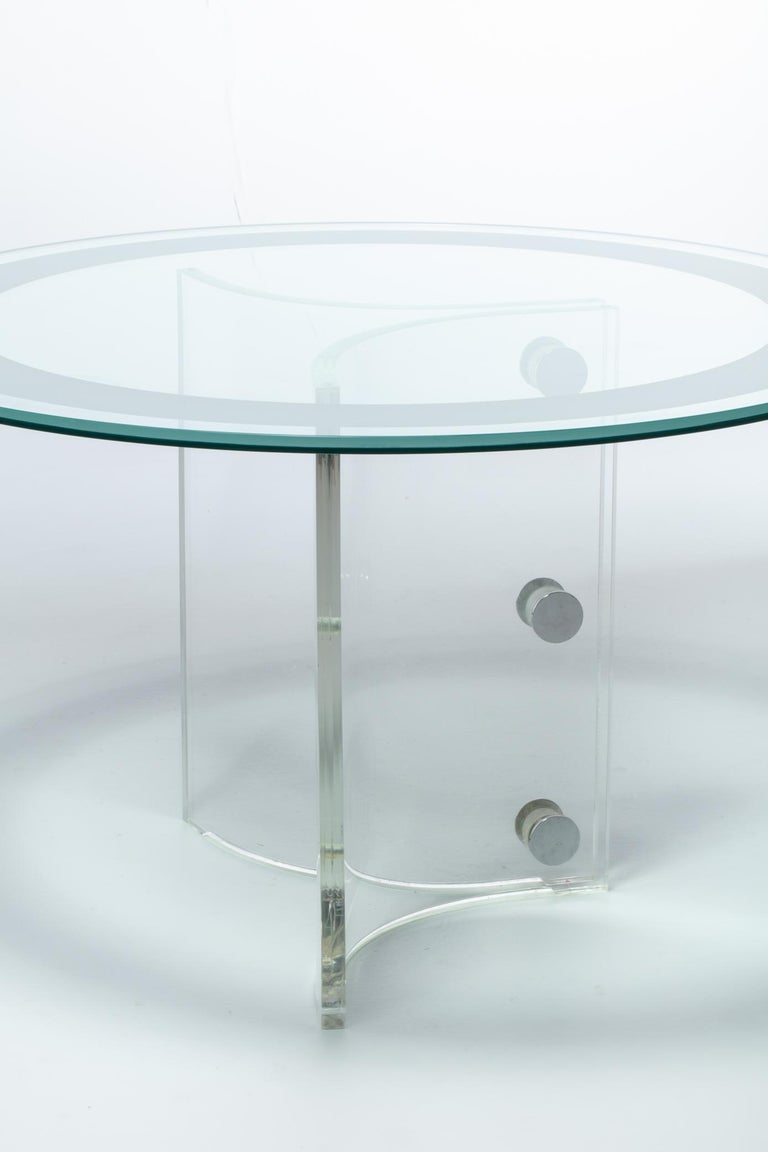 Vladimir Kagan Lucite & Glass Dining or Center Table, c. 1970s For Sale 8