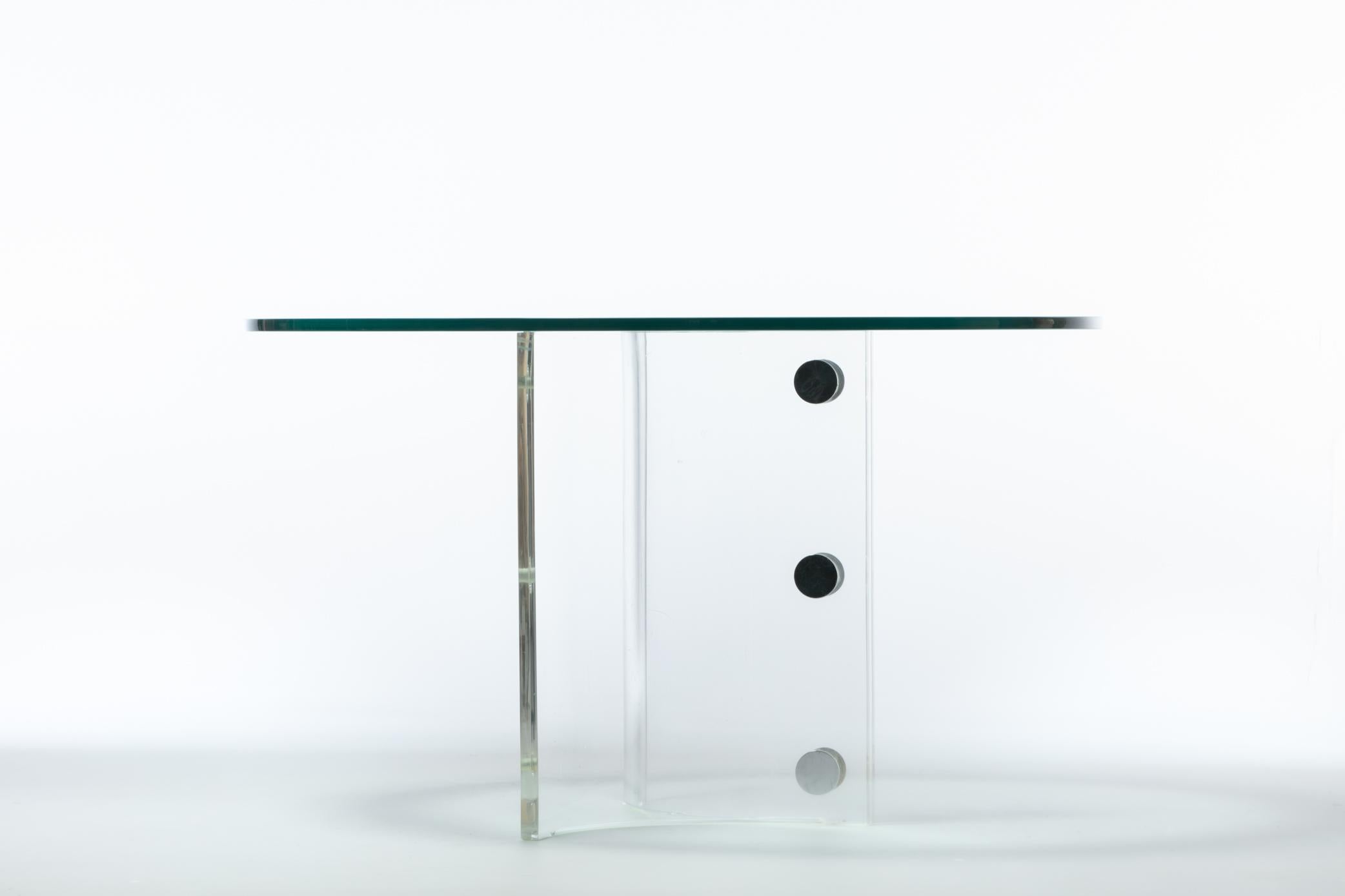 Modern Vladimir Kagan Lucite & Glass Dining or Center Table, c. 1970s For Sale
