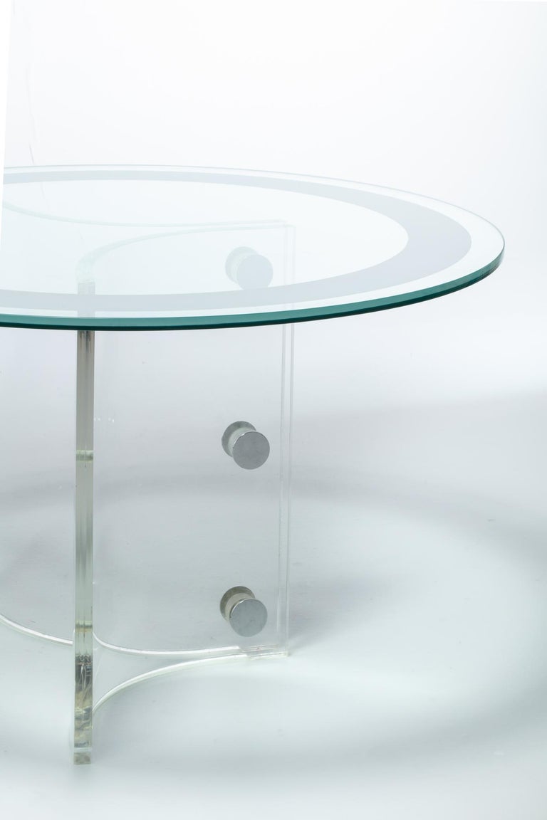 Late 20th Century Vladimir Kagan Lucite & Glass Dining or Center Table, c. 1970s For Sale