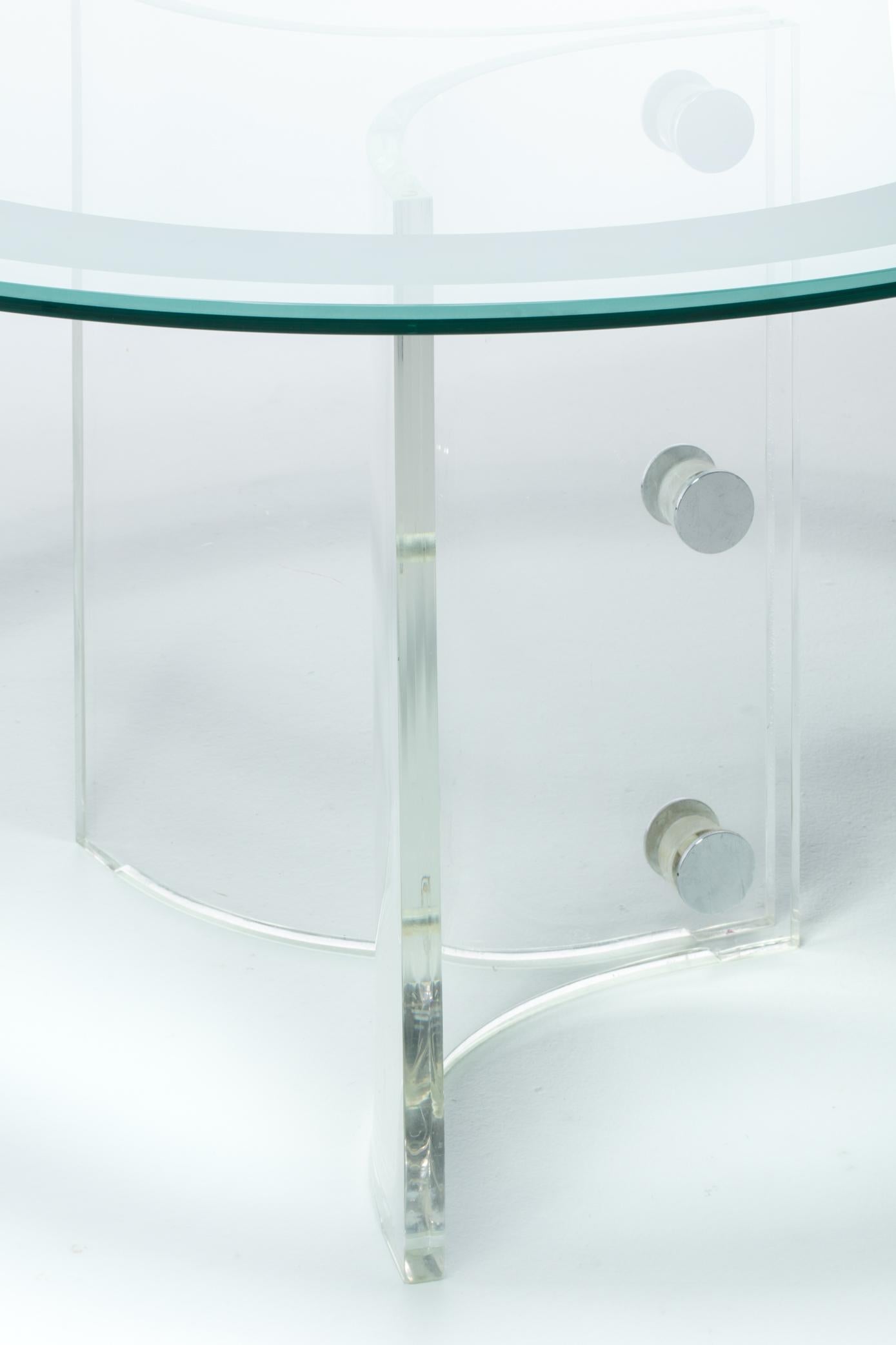 Table de salle à manger ou de centre en verre et Lucite de Vladimir Kagan, vers 1970 en vente 1