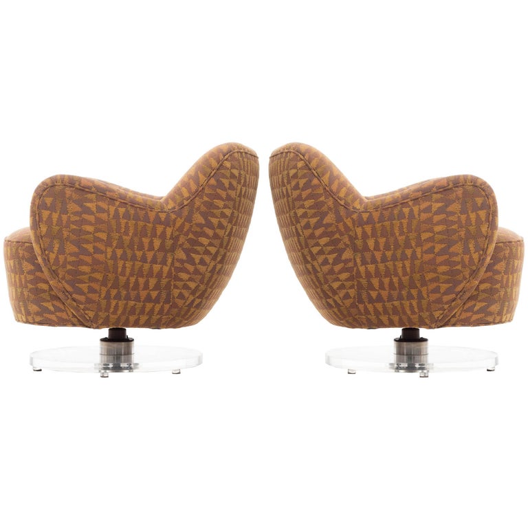 pair of vladimir kagan sculptural hurricane lounge club chairs at