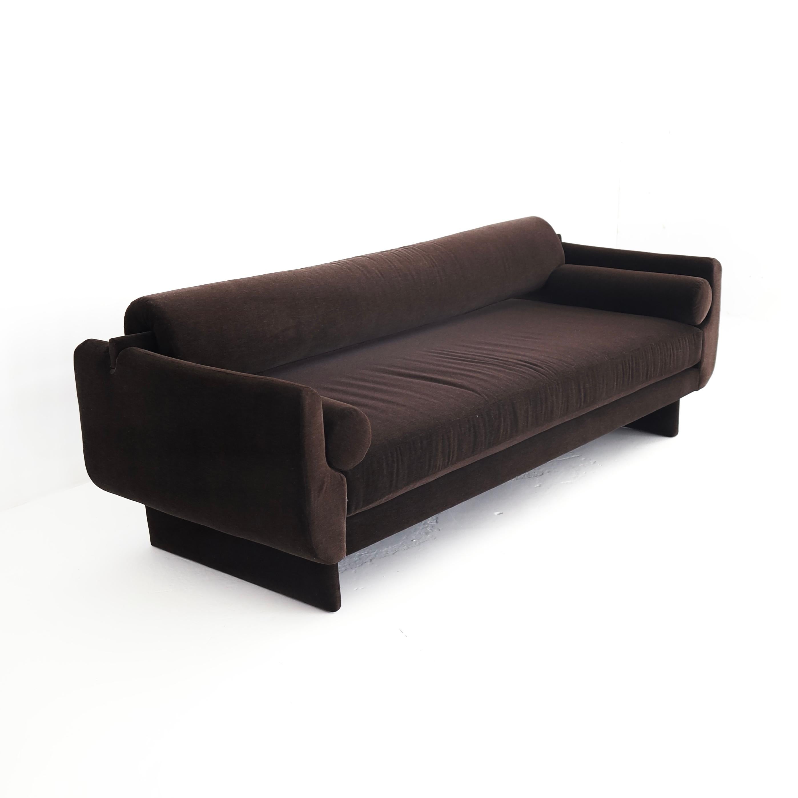 Vintage, signed - excellent restored condition. This piece has been fully reupholstered in a 100% alpaca fabric 


