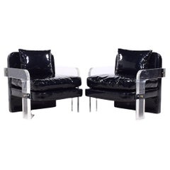 Vladimir Kagan Mid Century Lucite Lounge Chairs - Pair