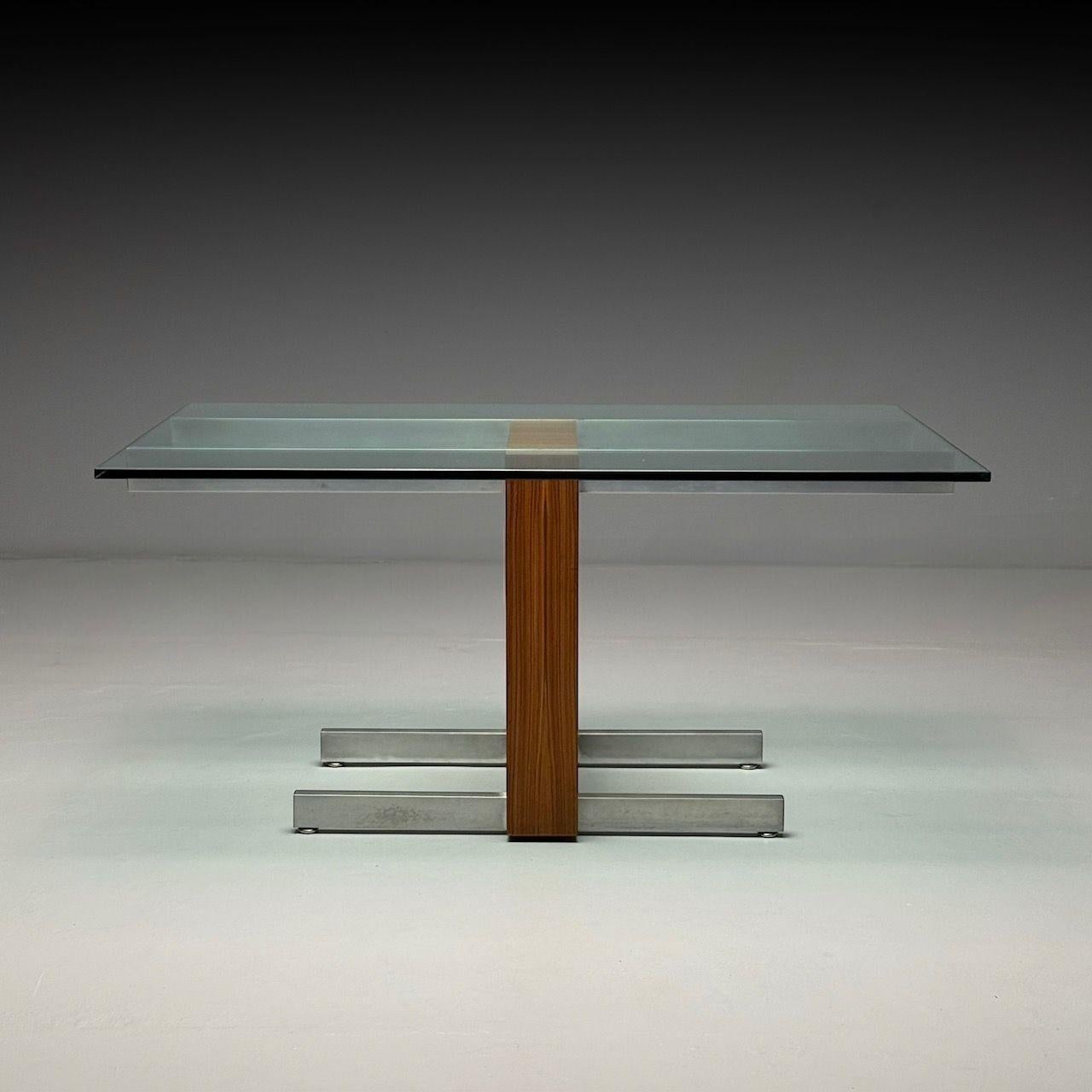 Vladimir Kagan, table de salle à manger moderne du milieu du siècle, bois zébré et verre, États-Unis, 1967 en vente 2