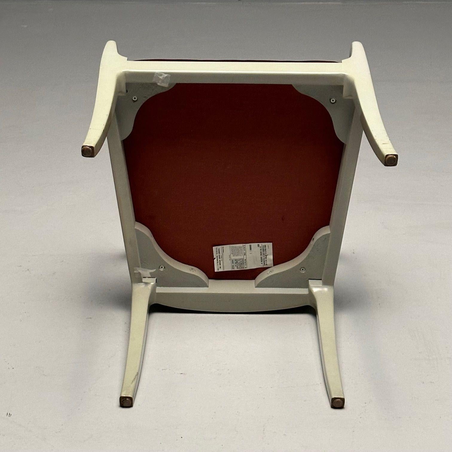Vladimir Kagan, mi-siècle moderne, six chaises de salle à manger Eva, laque, tissu marron en vente 9