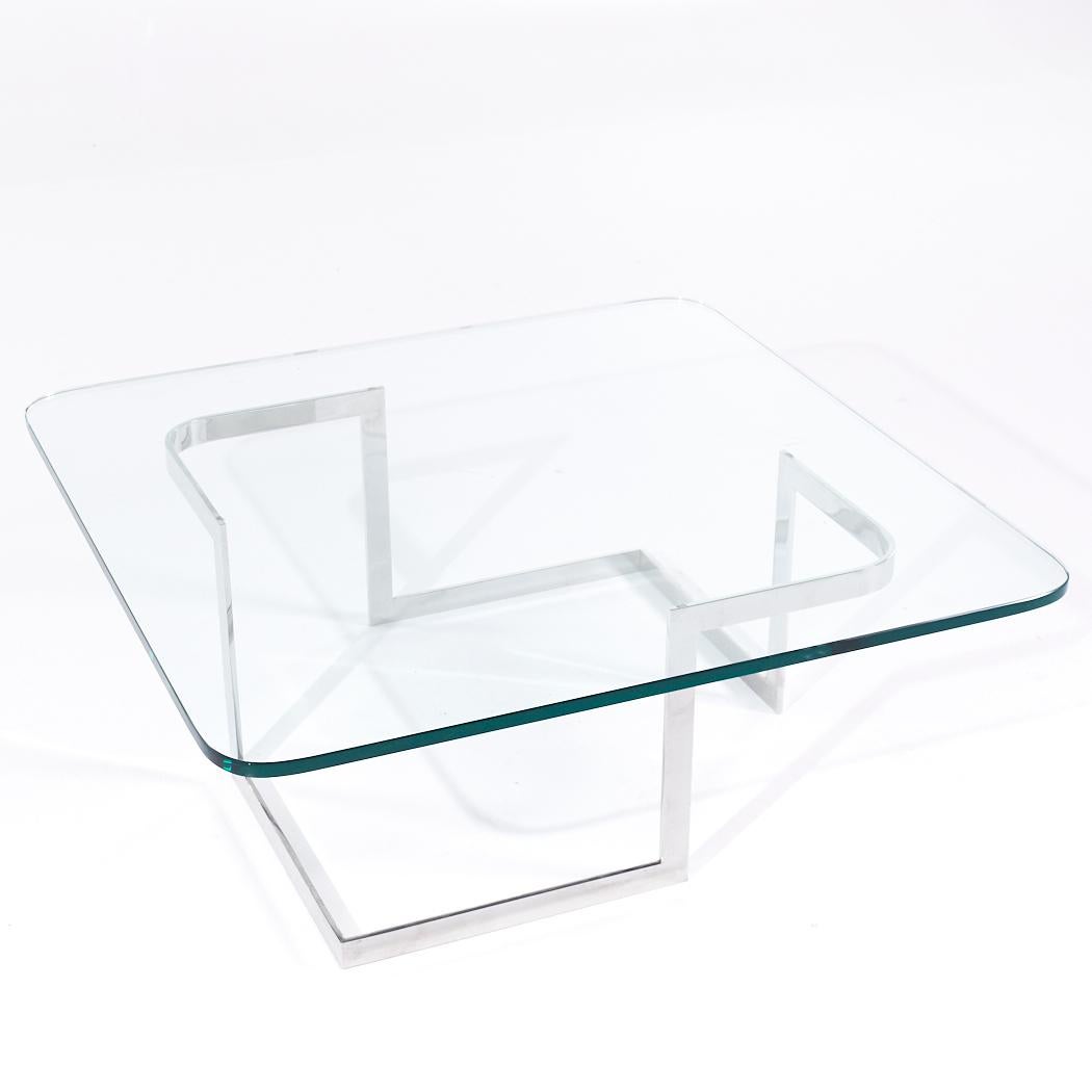 Table basse infinie Vladimir Kagan du milieu du siècle dernier en acier et verre Bon état - En vente à Countryside, IL