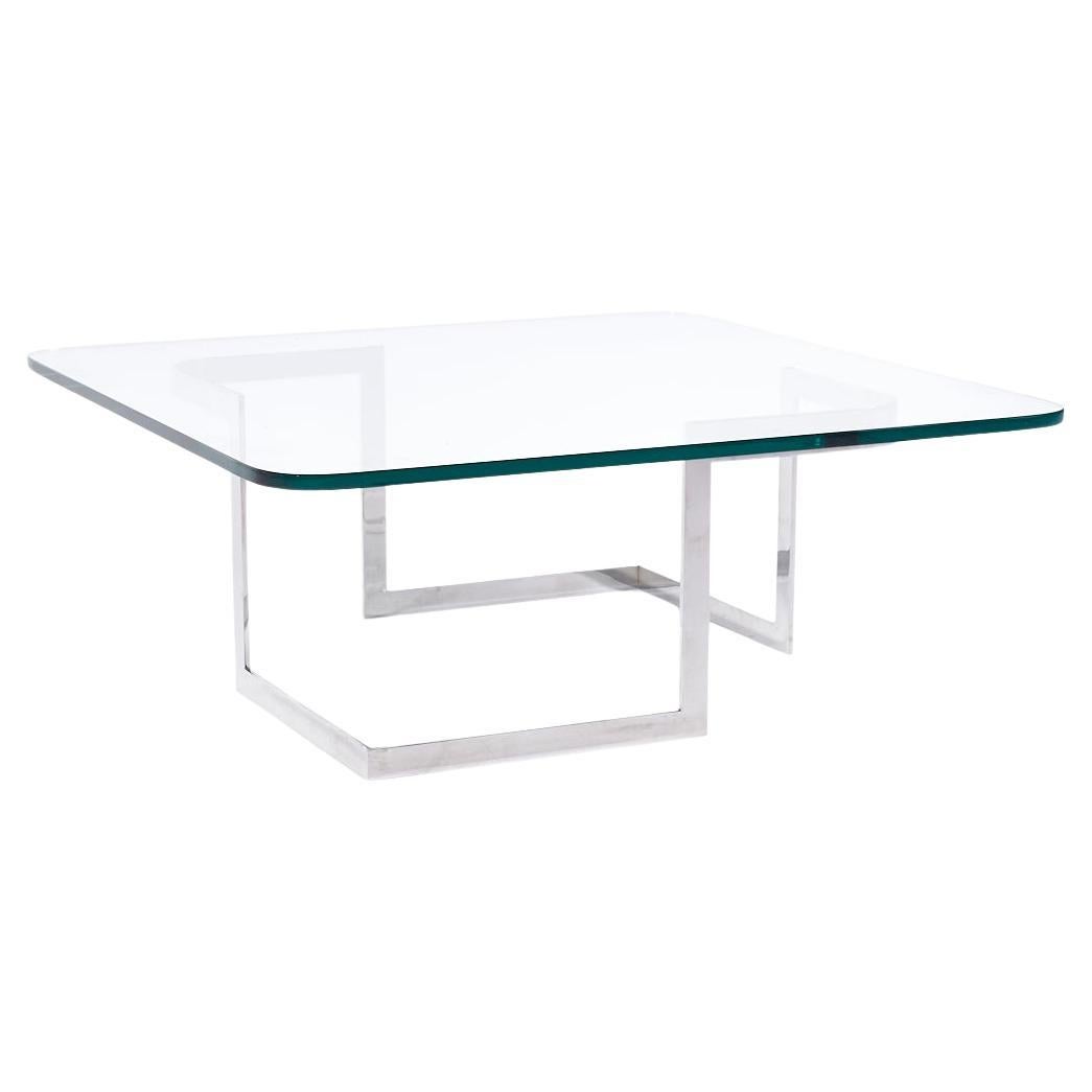 Vladimir Kagan Unendlichkeits-Couchtisch aus Stahl und Glas, Mitte des Jahrhunderts