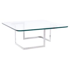 Vladimir Kagan Unendlichkeits-Couchtisch aus Stahl und Glas, Mitte des Jahrhunderts
