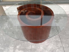 Vladimir Kagan Mid Century Walnut Snail Cocktail Table