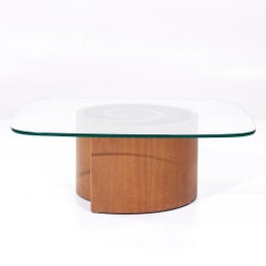 Vladimir Kagan Mid Century Walnut Snail Coffee Table