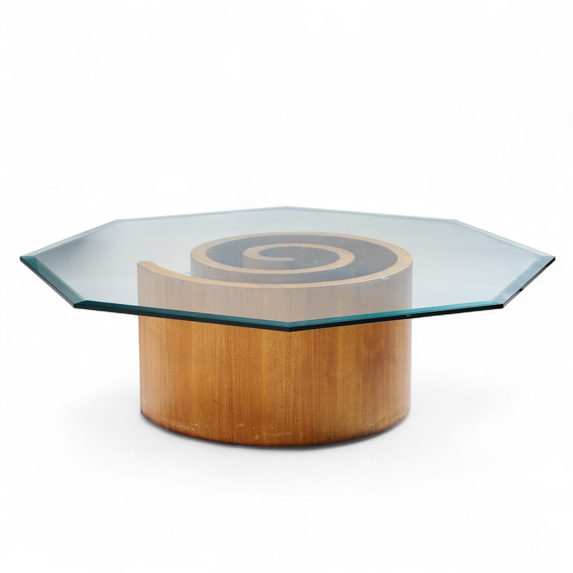 Mid-Century Modern Vladimir Kagan Mid Century Walnut Snail Coffee Table For Sale