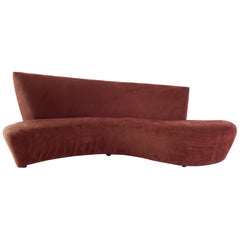 Vladimir Kagan Mid Century Maroon Bilbao Sofa