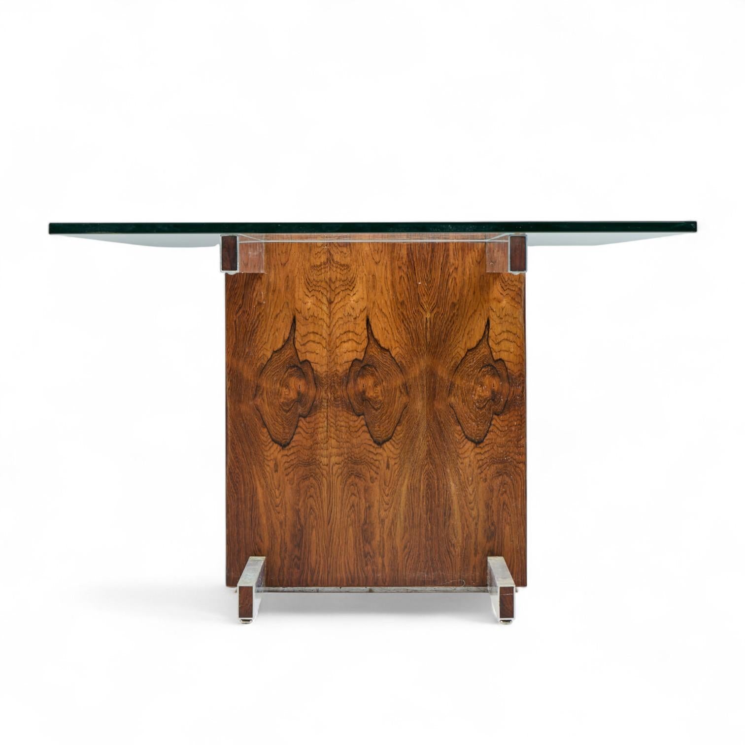 Américain Vladimir Kagan Model No 6705 Table de salle à manger extensible en bois de rose cubiste avec 2 abattants en vente