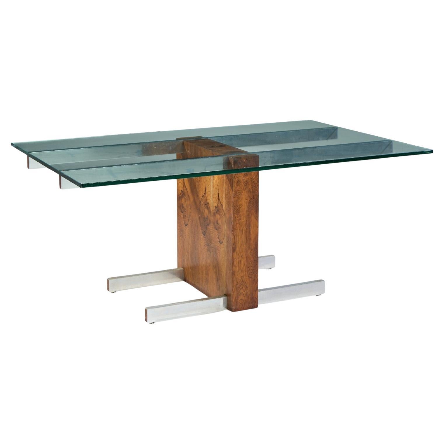 Vladimir Kagan Model No 6705 Table de salle à manger extensible en bois de rose cubiste avec 2 abattants en vente