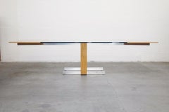 Vladimir Kagan Model 6705 Glass-Top Extension Dining Table, 1967, Signed