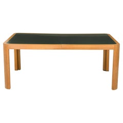 Vladimir Kagan Modern Green Formica and Blond Wood Veneer Extension Dining Table